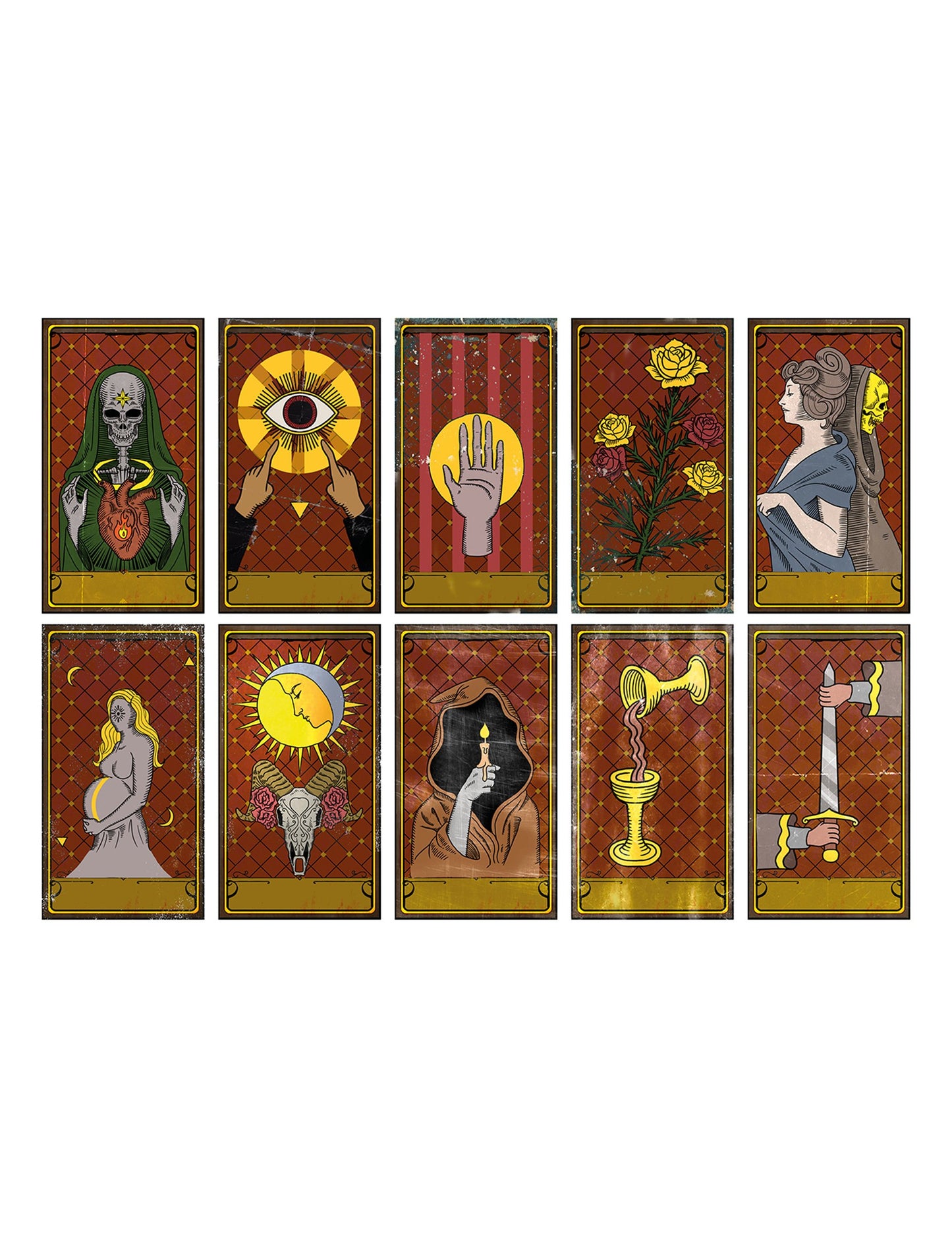 10 Vaudou kártya 11 x 20 cm