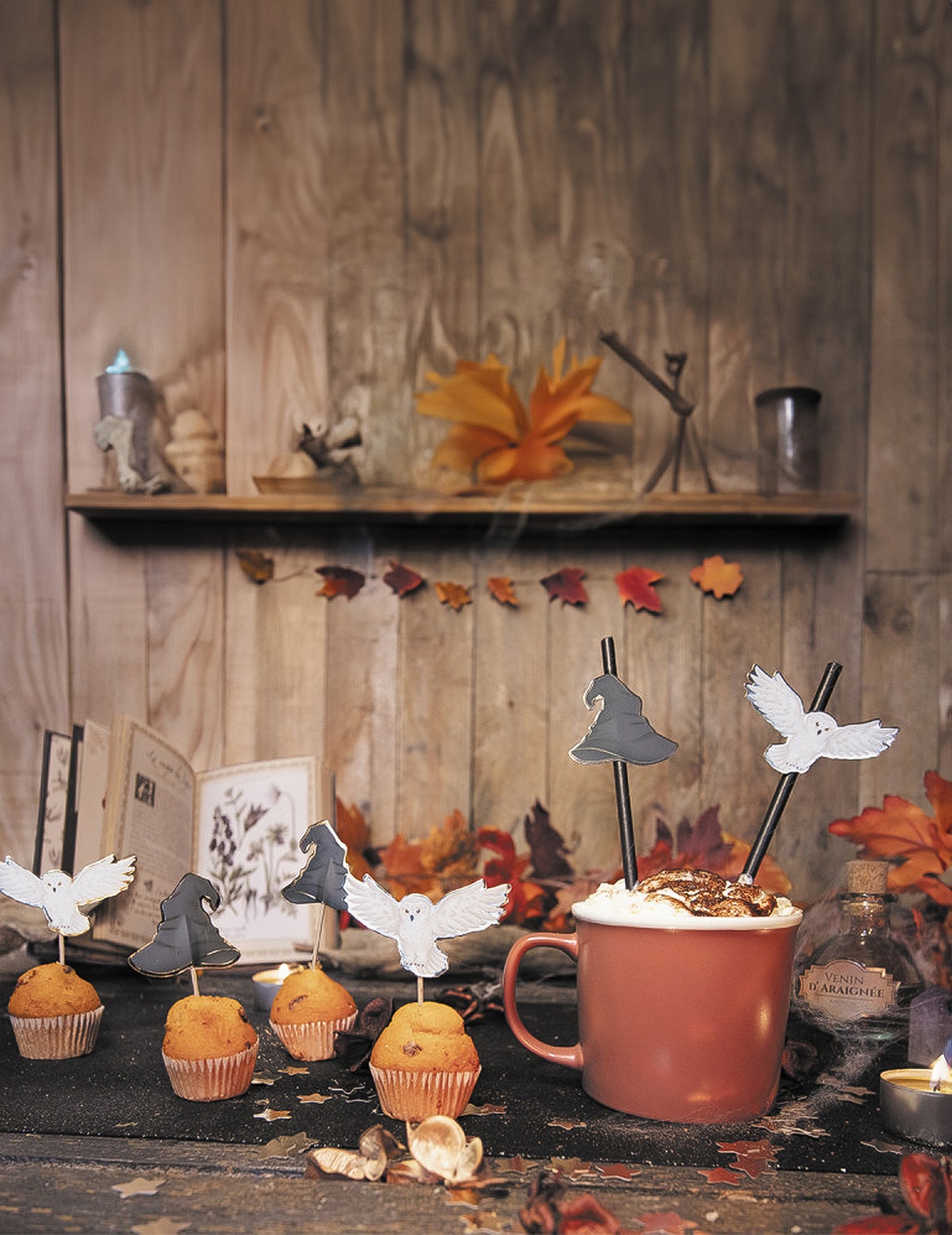 10 karton szalma tanuló fekete varázsló 20 cm