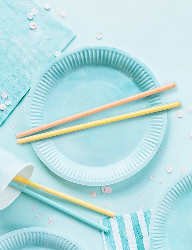 10 pasztellszínű karton szívószál 19.5 cm születésnapra