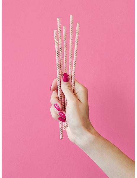 10 fémes aranyozott rózsa rózsaszín szalma 19,5 cm