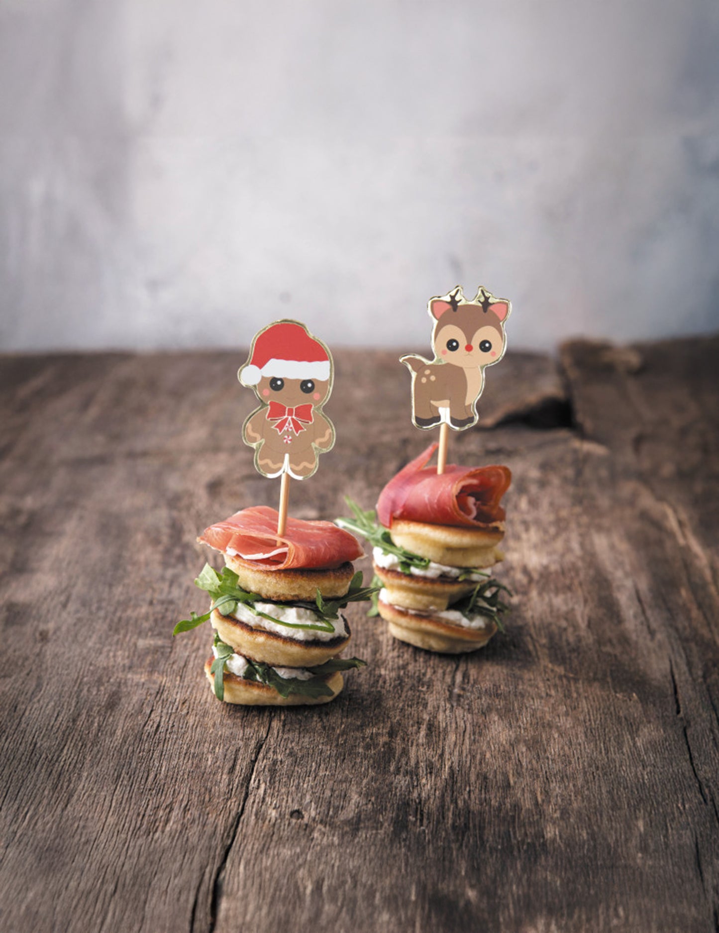 10 db fa karácsonyi rénszarvas és mézeskalács koktélpiszkáló