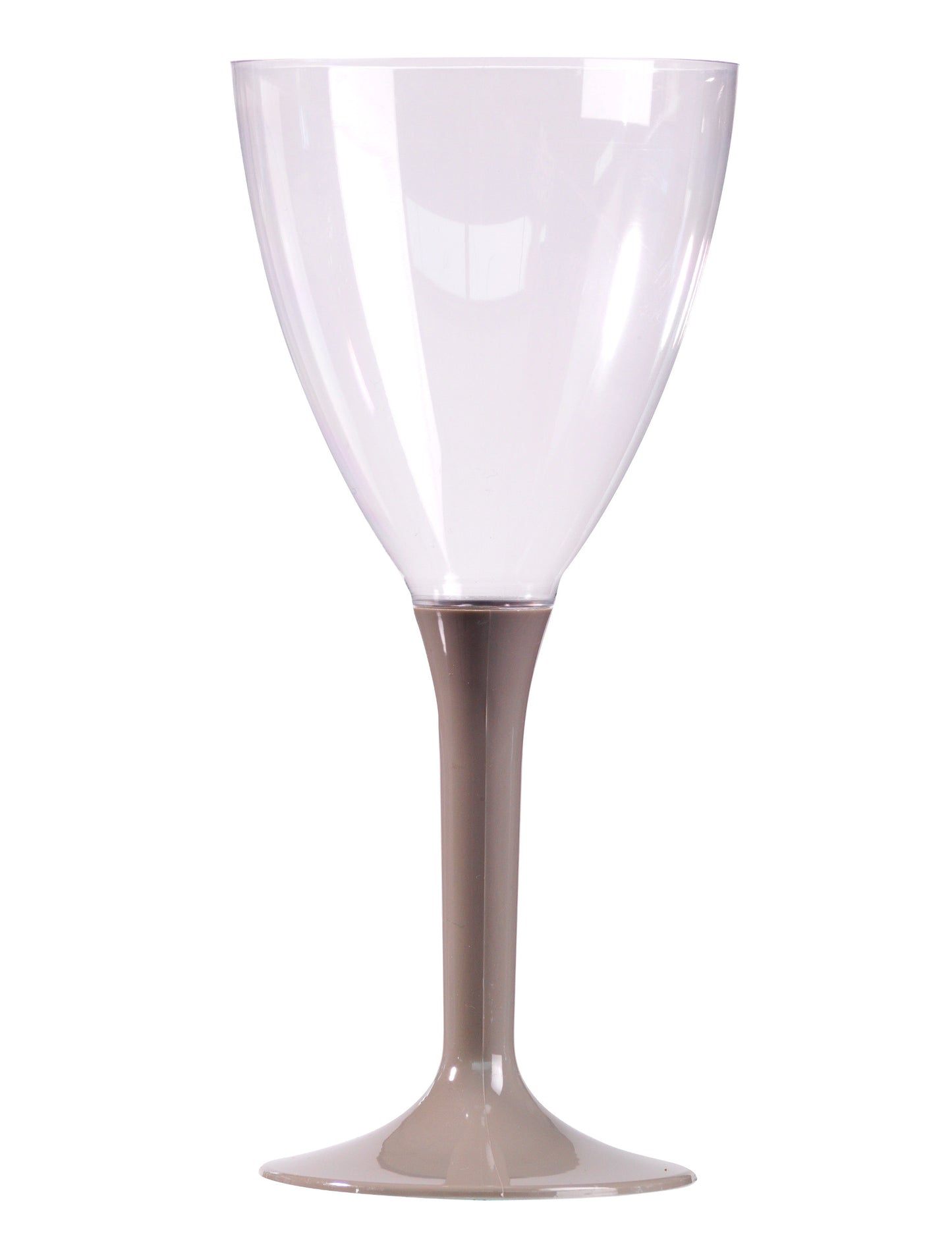 10 db szürke talpas borospohár, 160 ml, műanyag