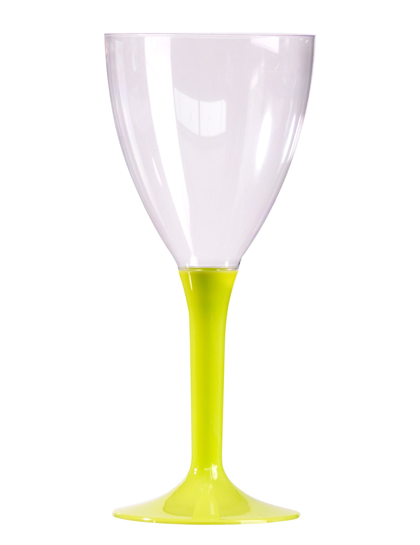 10 db ánizszöld szárú borospohár, 160 ml, fluoreszkáló bulikra