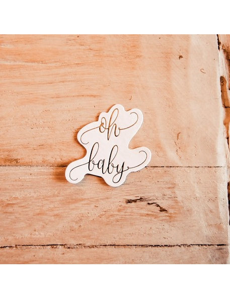 100 db Oh Baby konfetti, növényi alapú és arany eukaliptusz, babaváró bulira