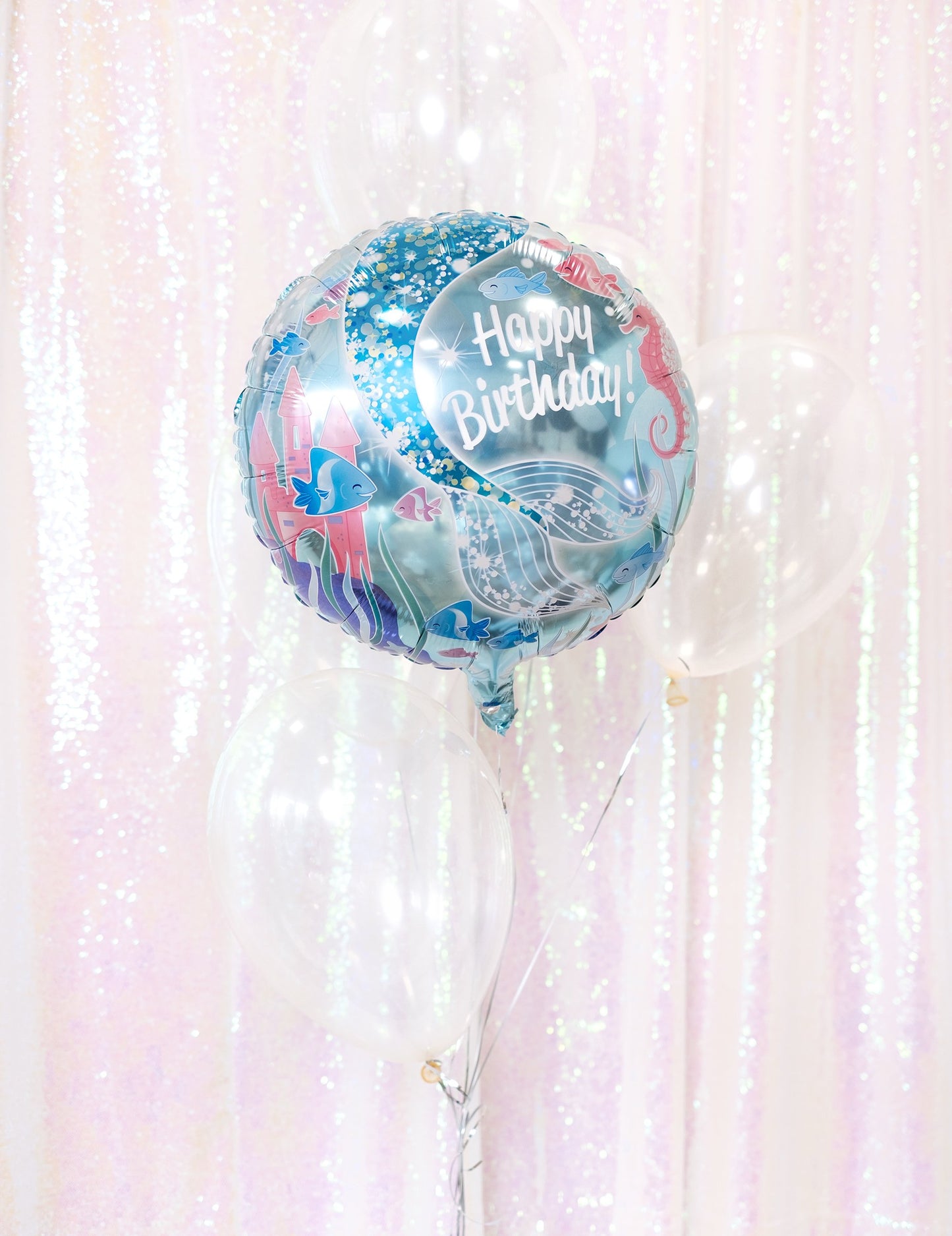 Dekoratív csokor átlátszó lufikból ünnepre