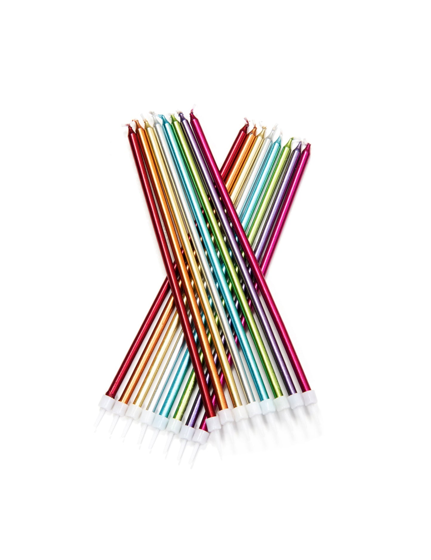 12 óriási, metálfényű, többszínű szülinapi tortagyertya 18 cm