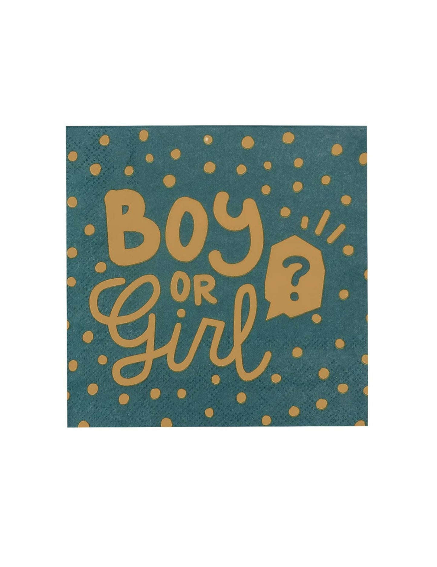 20 papírszalvéta, fiúnak vagy lánynak, 33 x 33 cm türkiz és arany