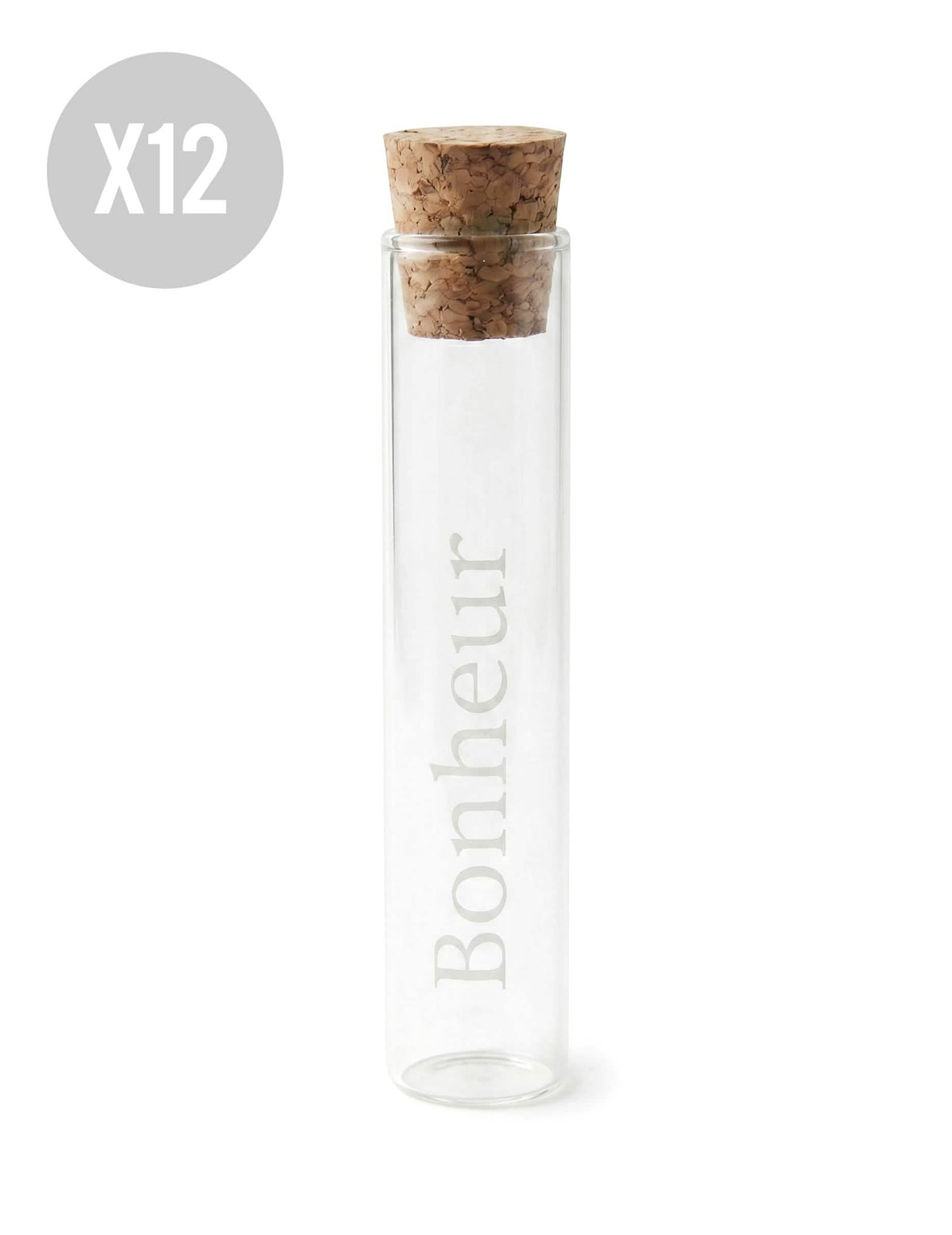 12 db üveg kémcső Bonheur 10 cm