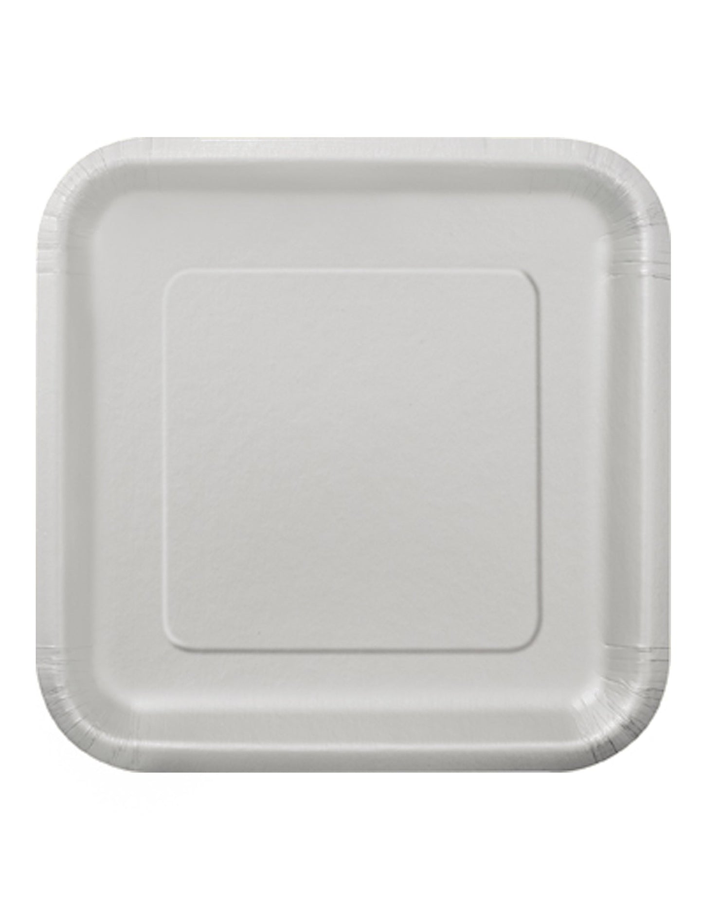 14 ezüst színű, négyzet alakú, eldobható kartontányér 23 cm