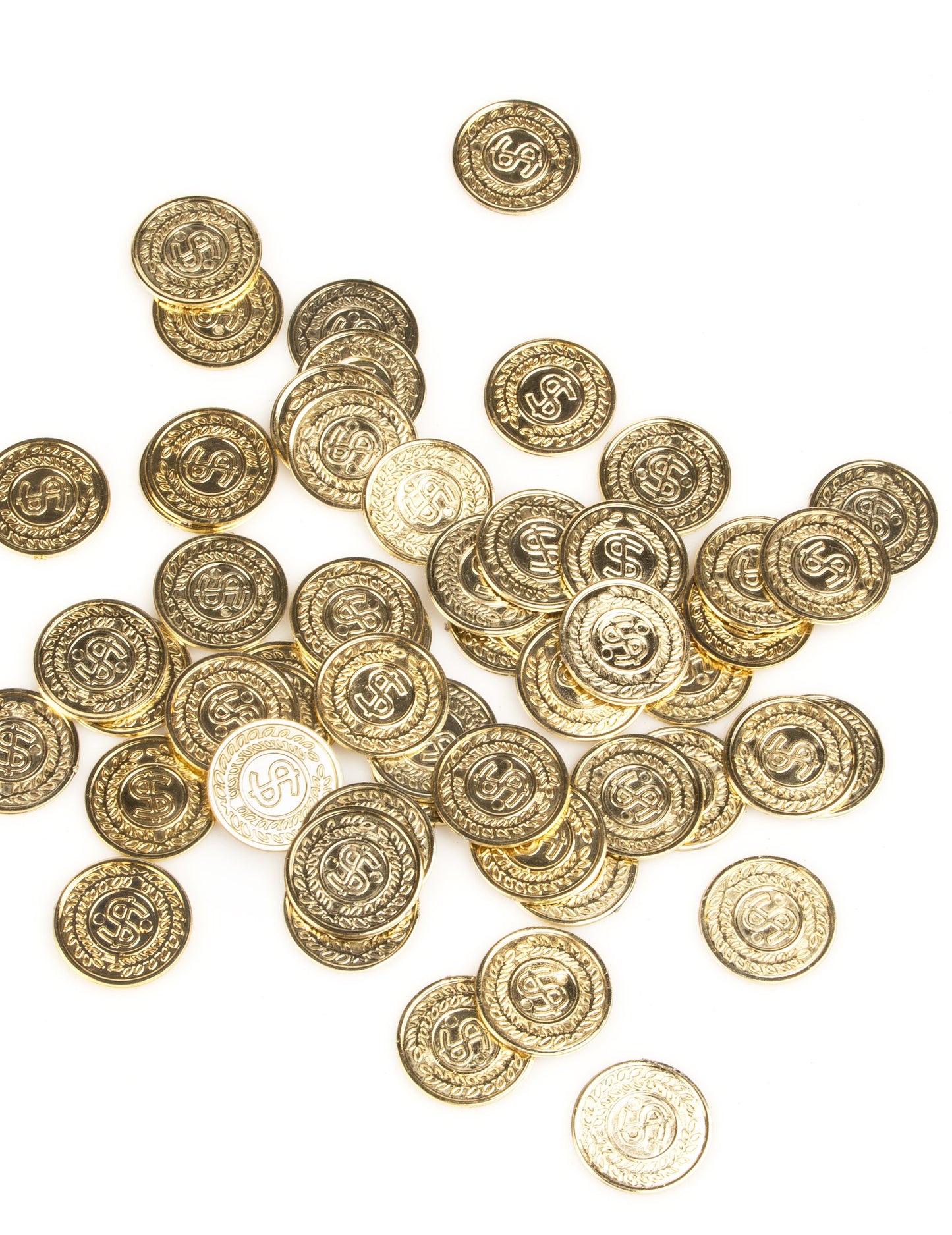 Arany színű hamis dollárpénzek bulikhoz, 144 darabos készlet