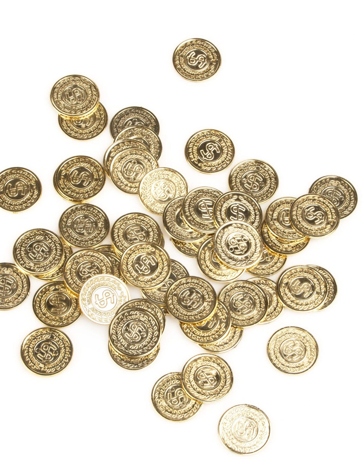 Aranyozott hamis dollárérmék bulira, 144 darabos csomag