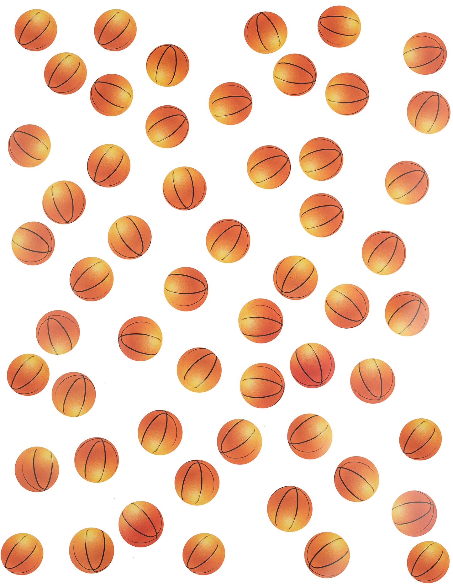 150 narancssárga papír kosárlabda asztali konfetti