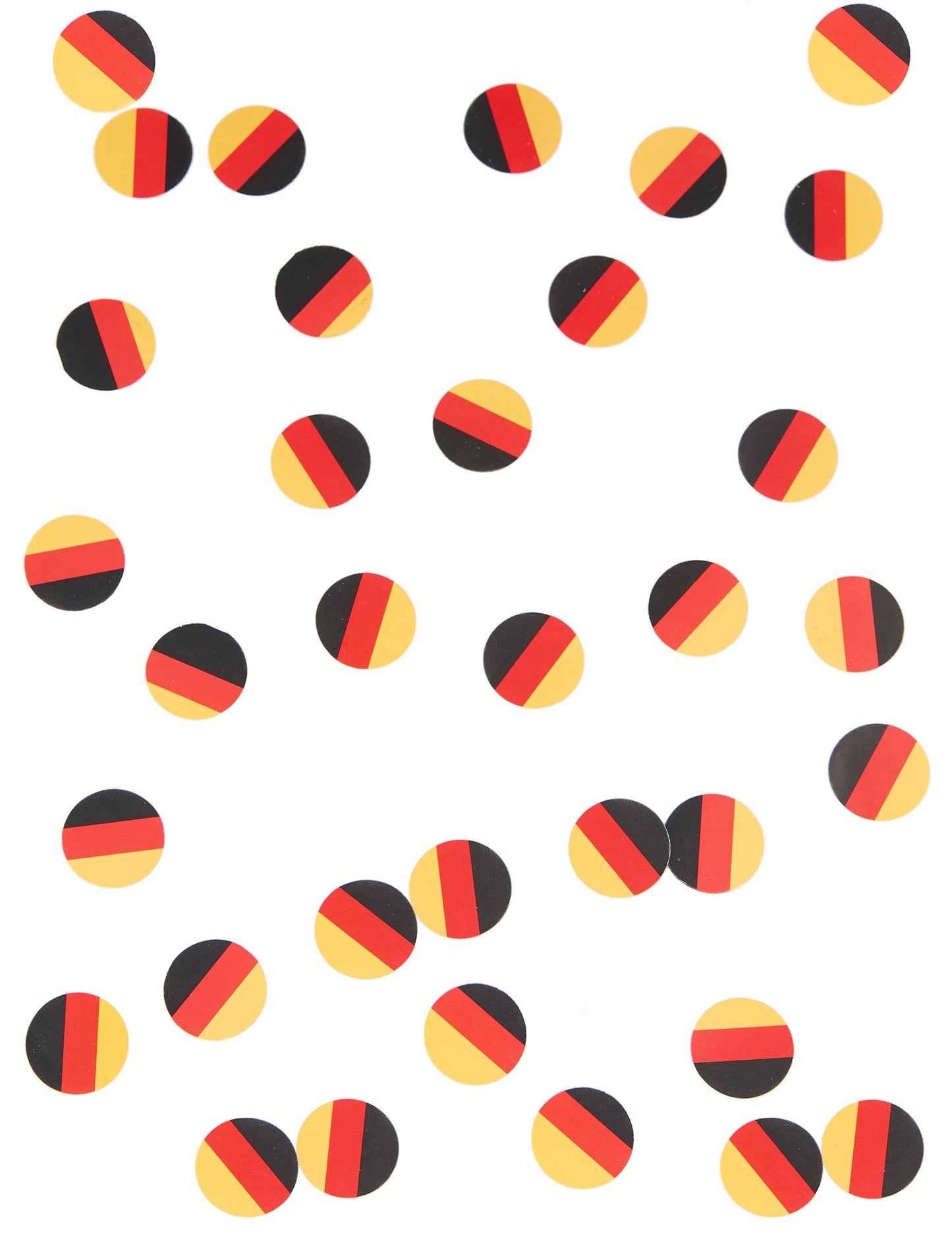 Közelről a német zászlós asztali konfetti mintája