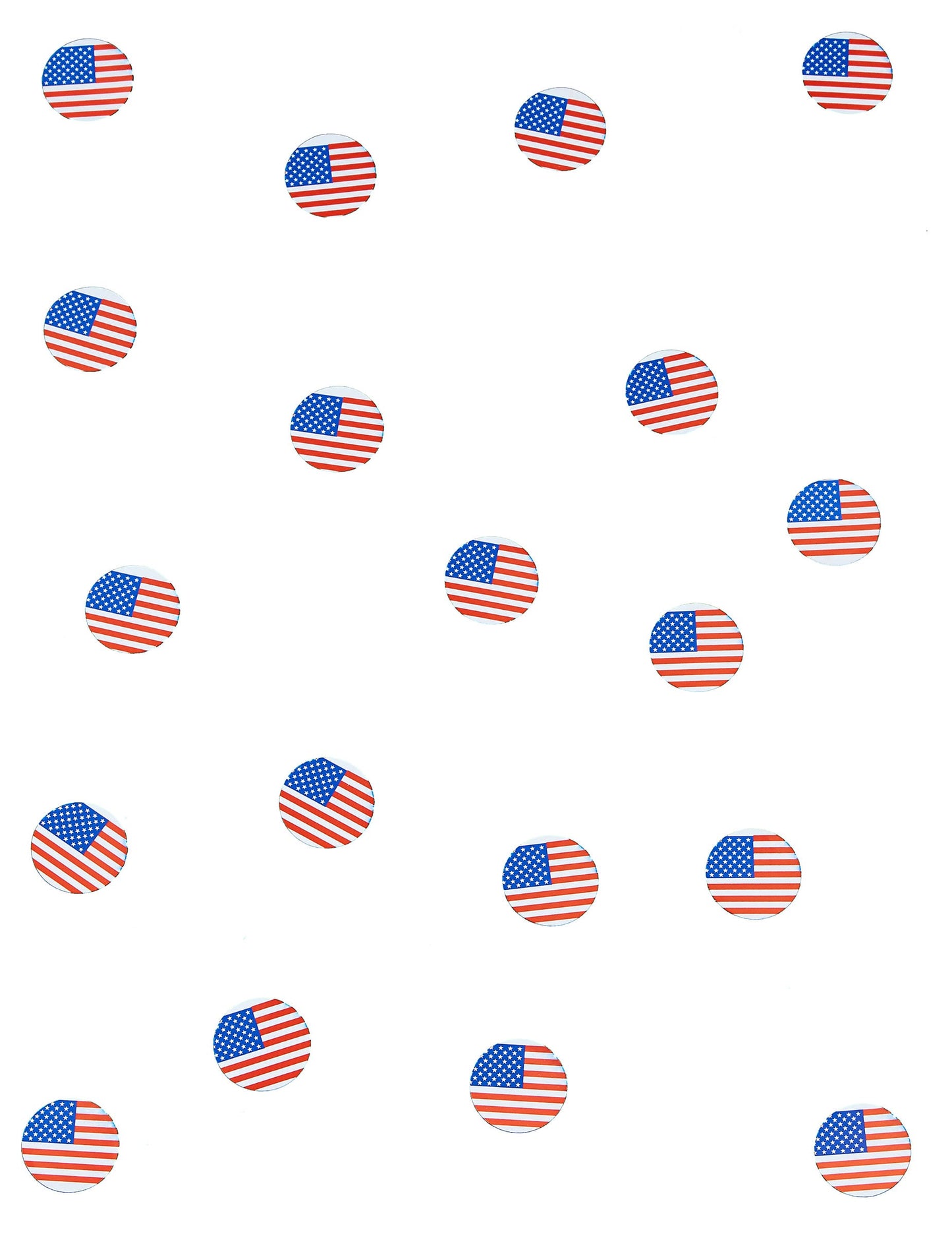Vue d'ensemble de la répartition des confettis de table drapeau USA