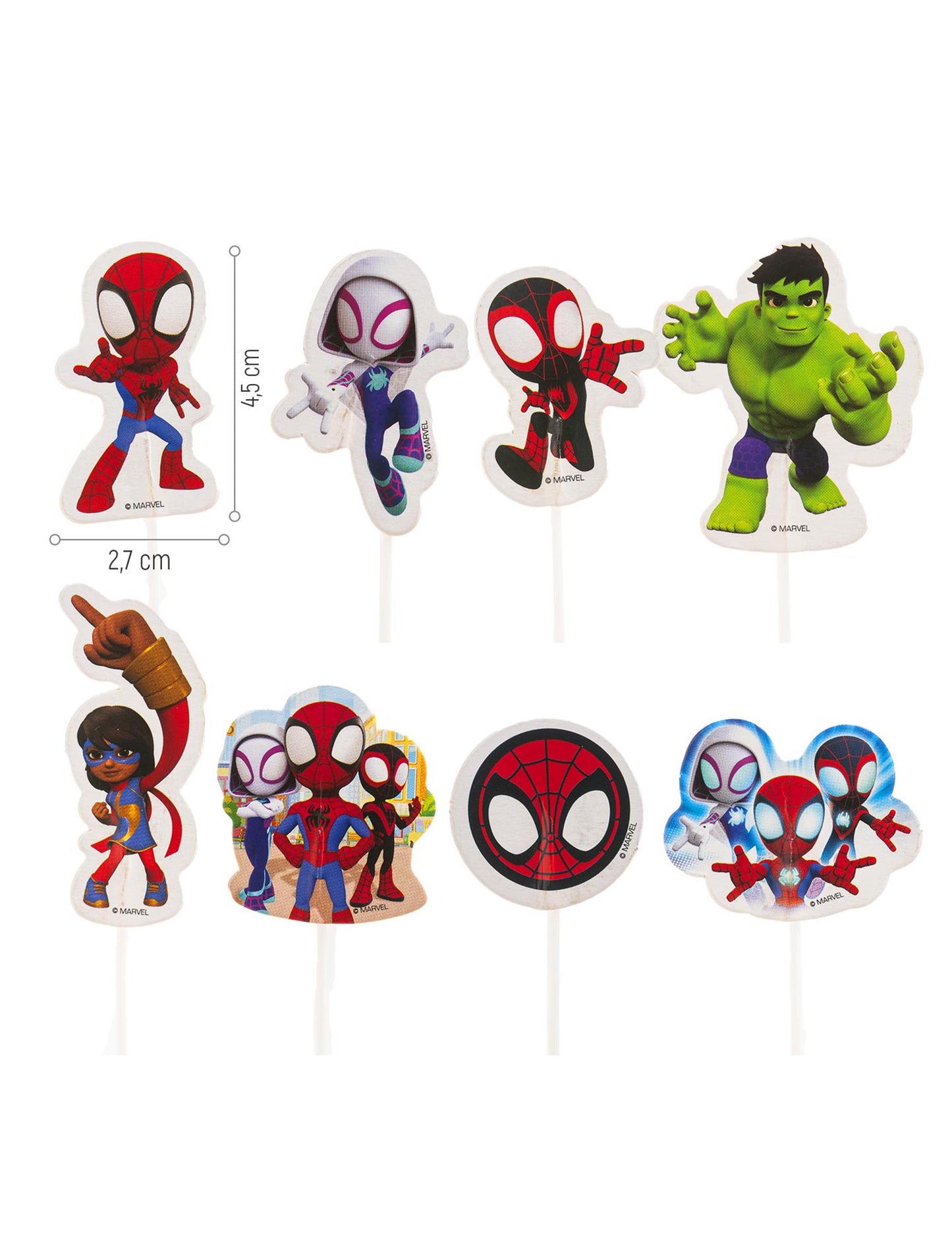 16 Spidey és Friends Paper Cake Toppers