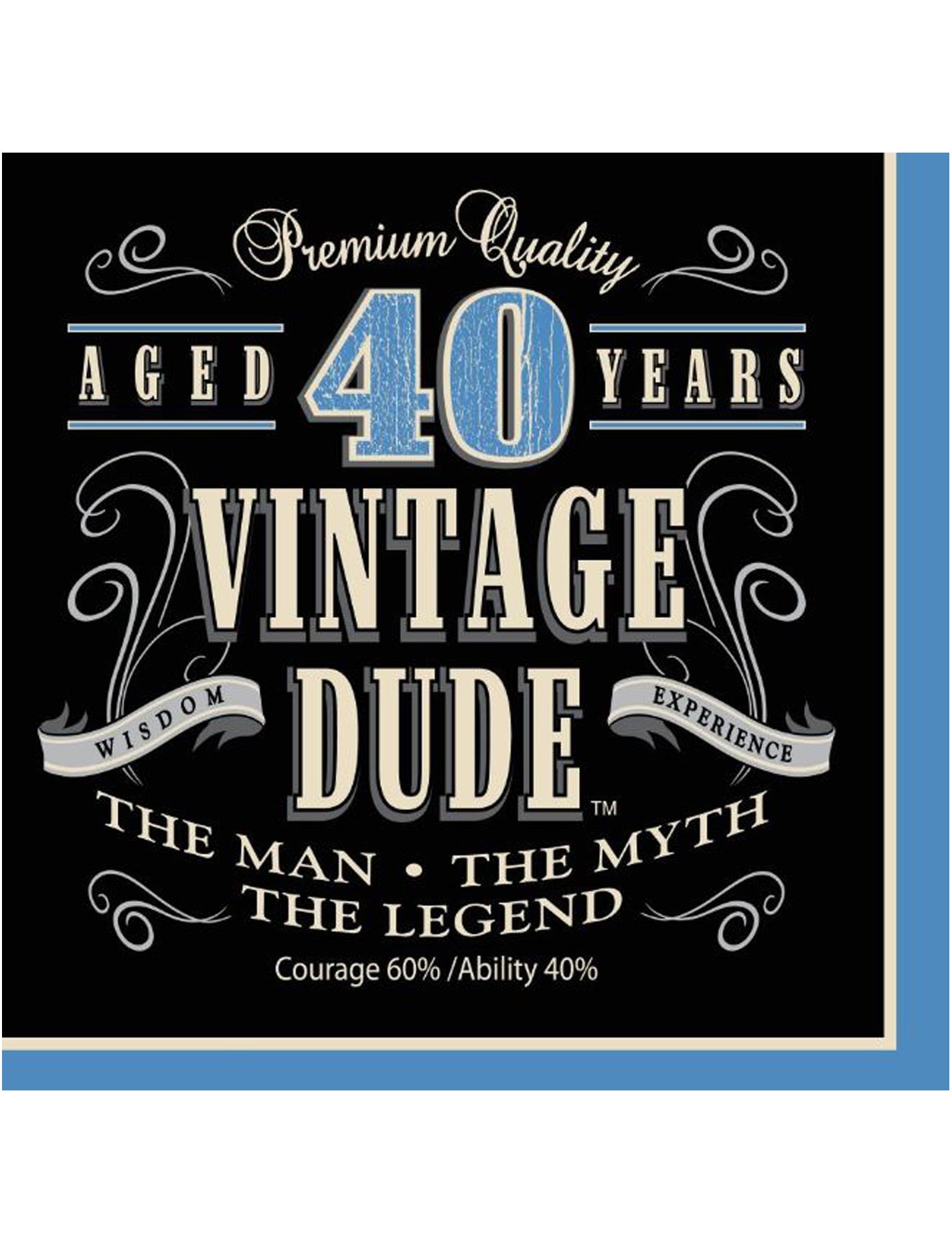 16 Vintage Paper Törölköző 40 év 33 x 33 cm