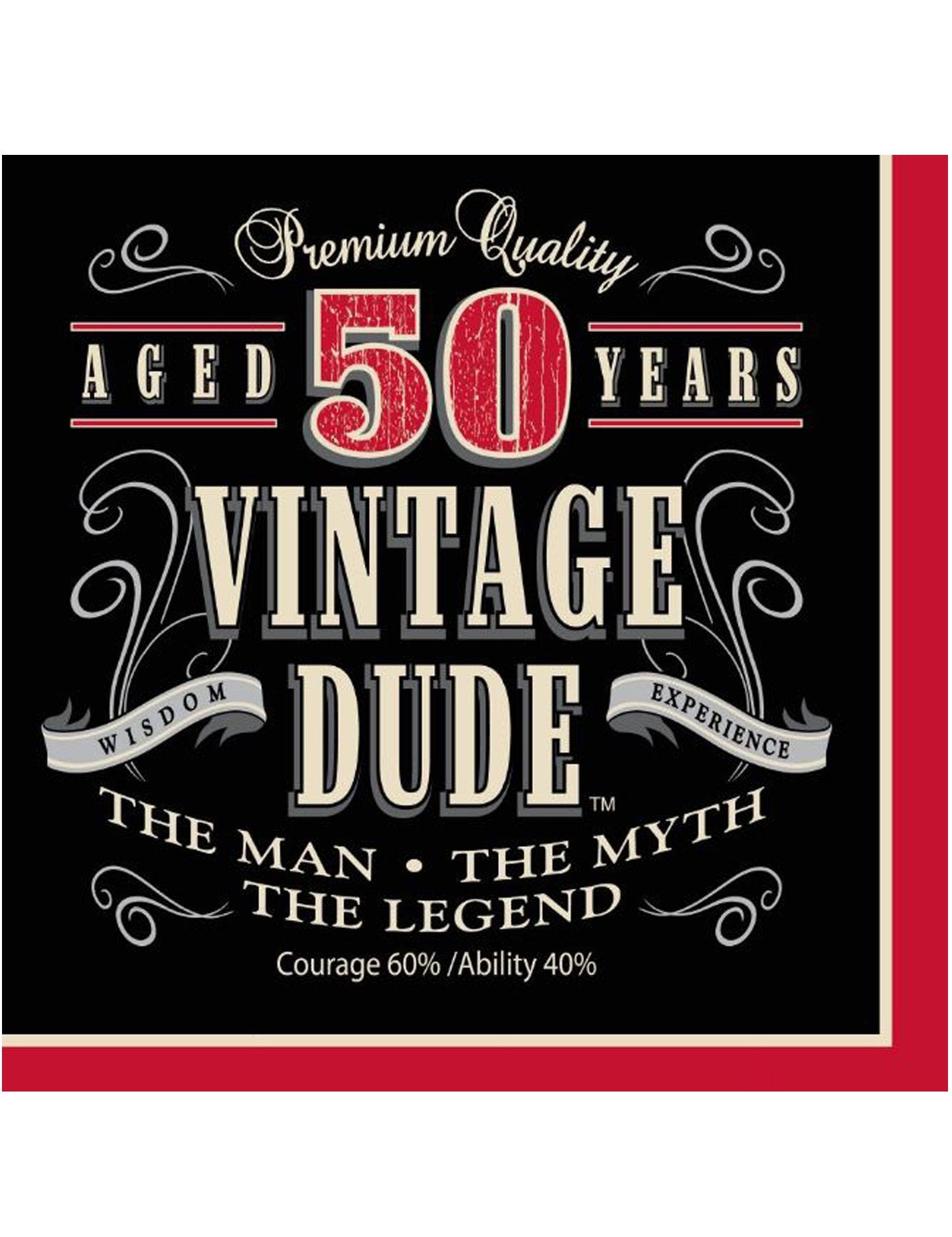 16 Vintage Paper Törölköző 50 év 33 x 33 cm