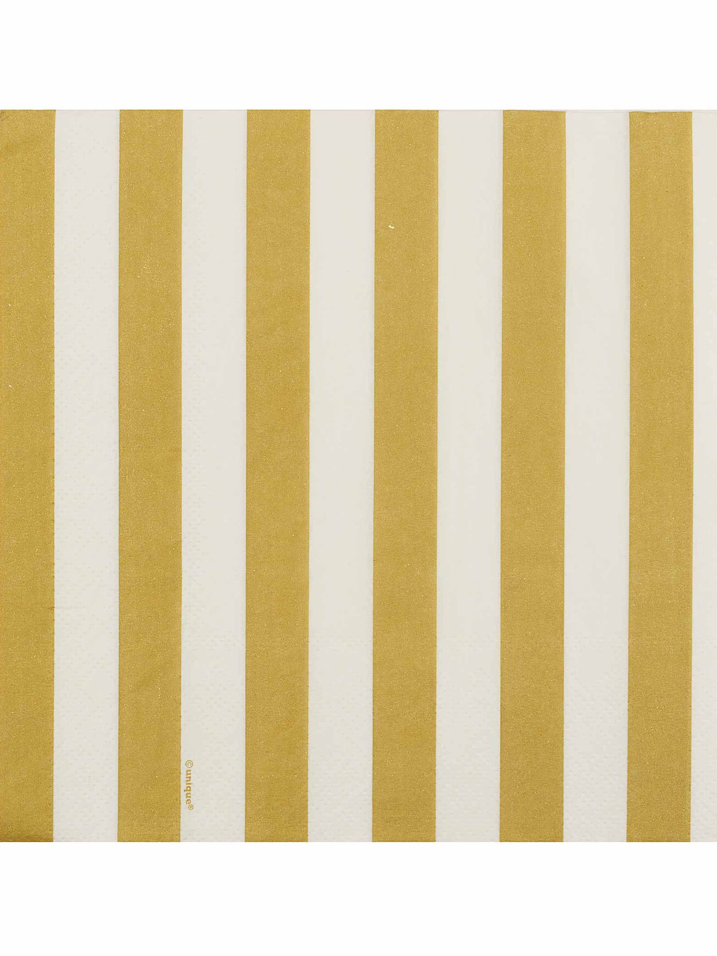 16 fehér és arany csíkos papírszalvéta 33 x 33 cm