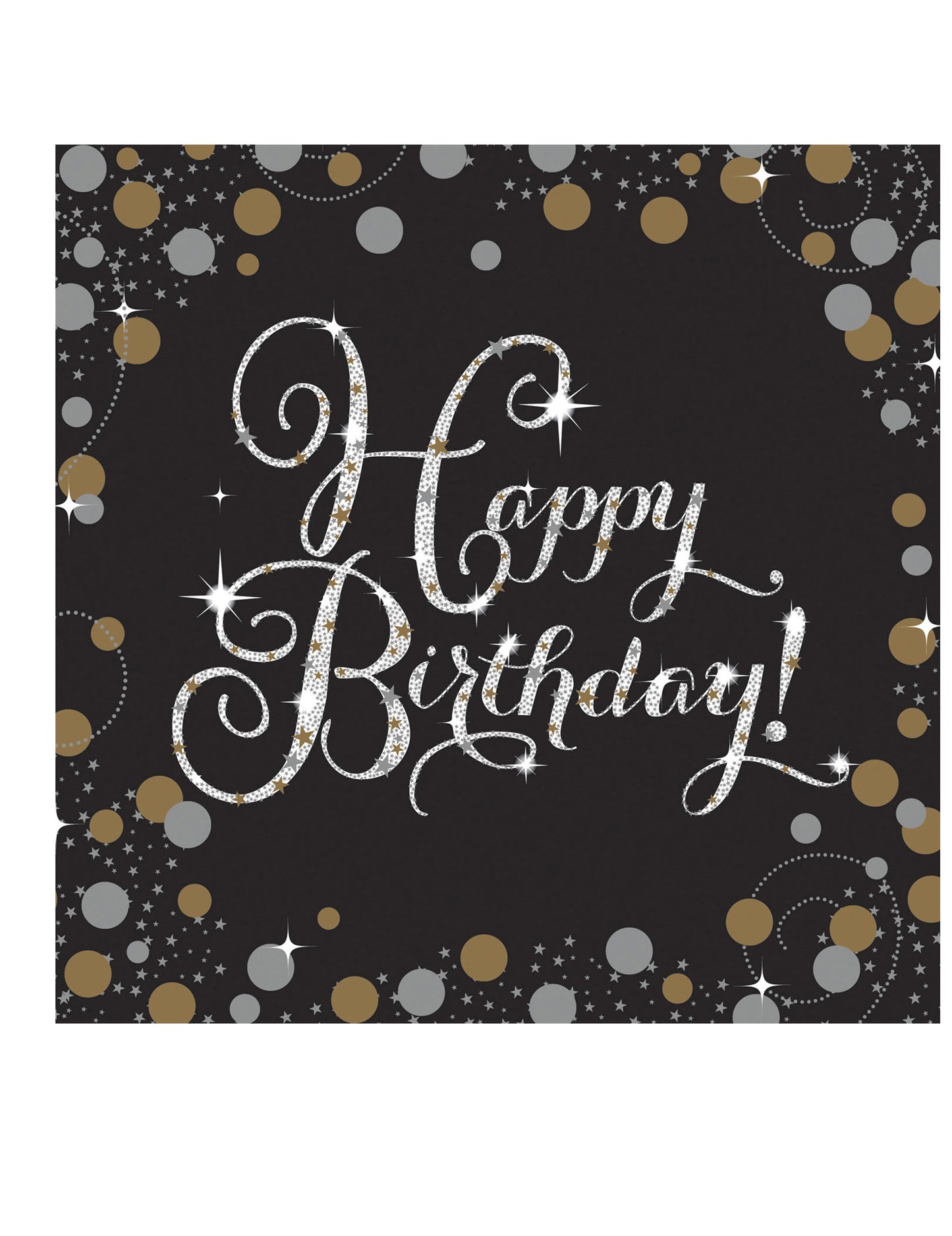 16 db csillogó ünnepi papírszalvéta 33 x 33 cm Boldog születésnapot, fekete nők!