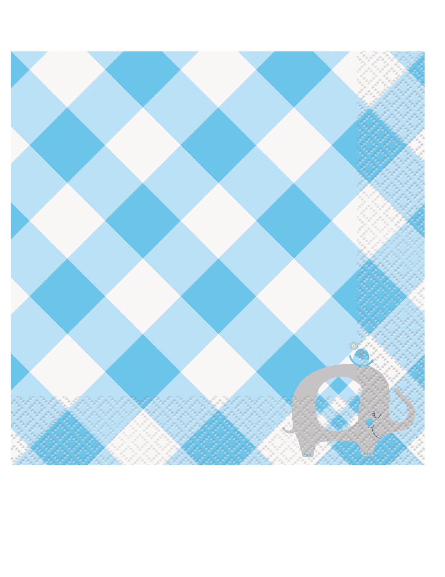 16 db kék elefántos papír szalvéta 33 x 33 cm baby shower