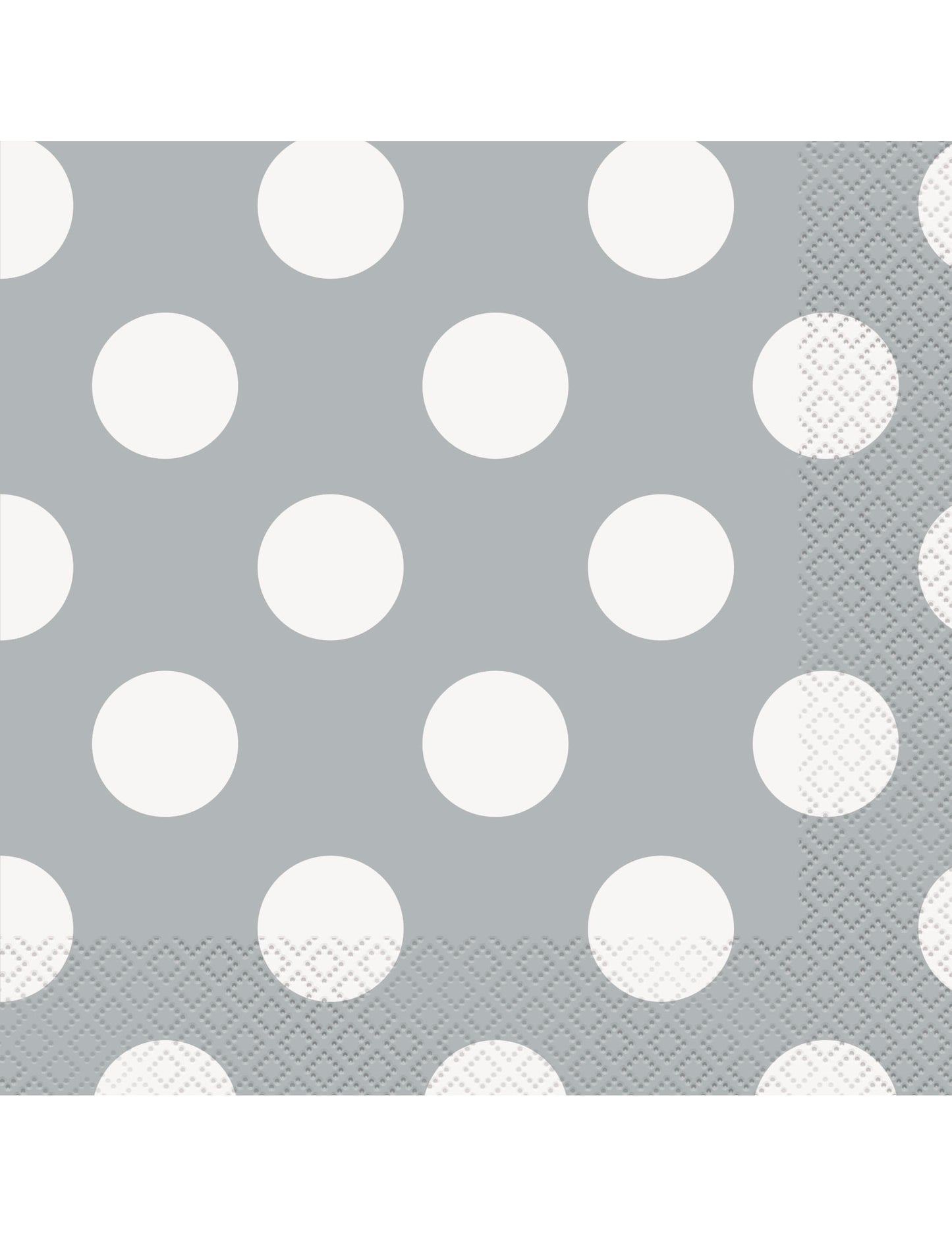 Serviettes en papier à pois pour anniversaire grises et blanches