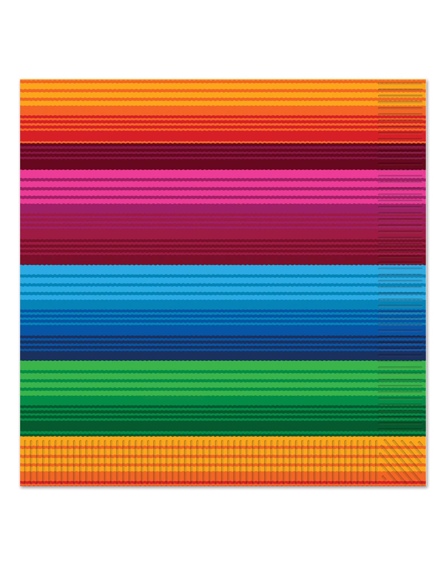 16 db mexikói papírszalvéta 33 x 33 cm többszínű csíkokkal