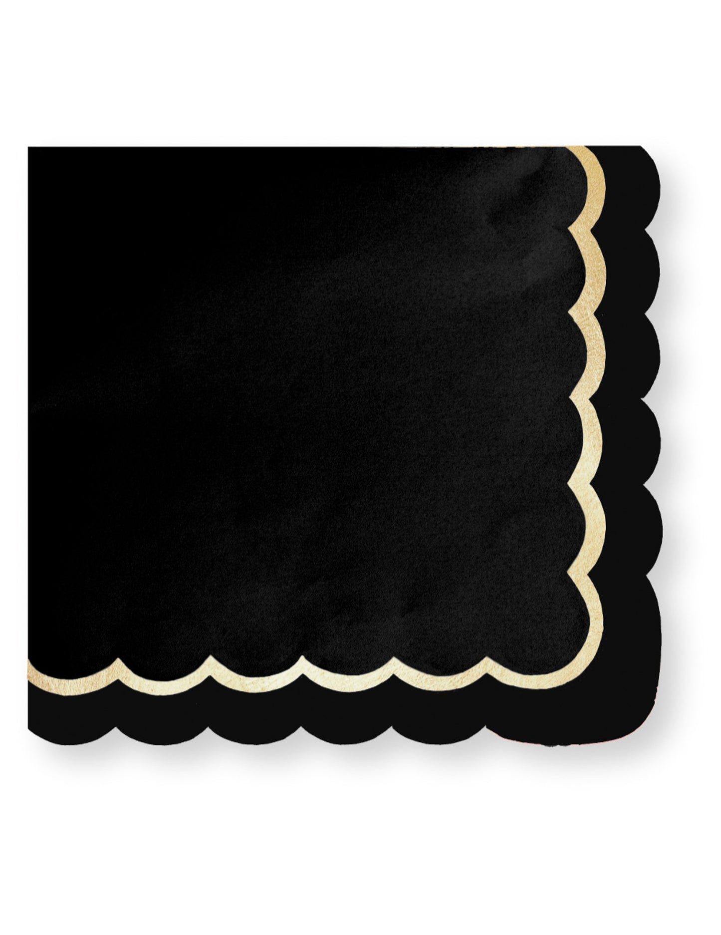 16 kagylómintás fekete és arany papírszalvéta, 33 x 33 cm sikkes