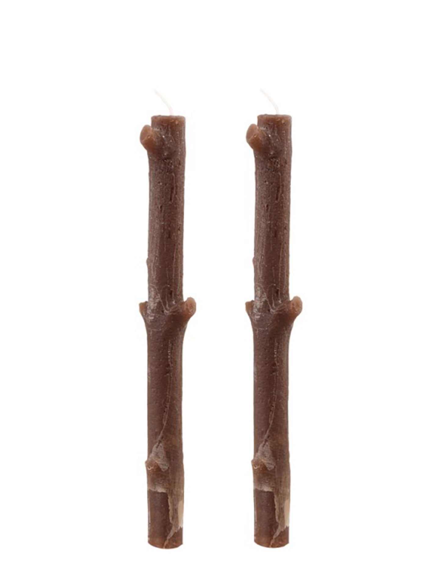 2 barna fa ág gyertyák 25 cm