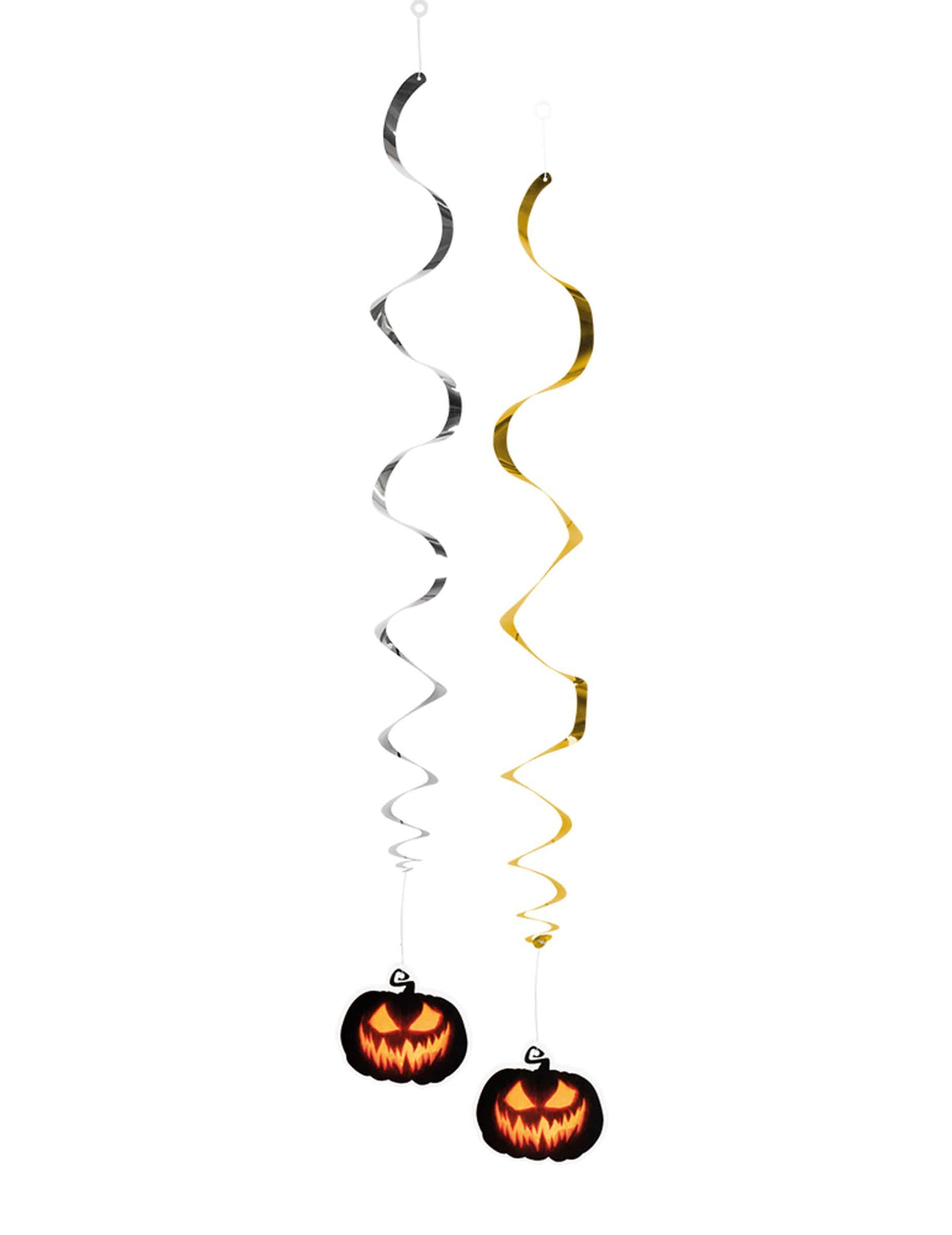 Félelmetes tök lógó dekorációk halloweenre arany és ezüst