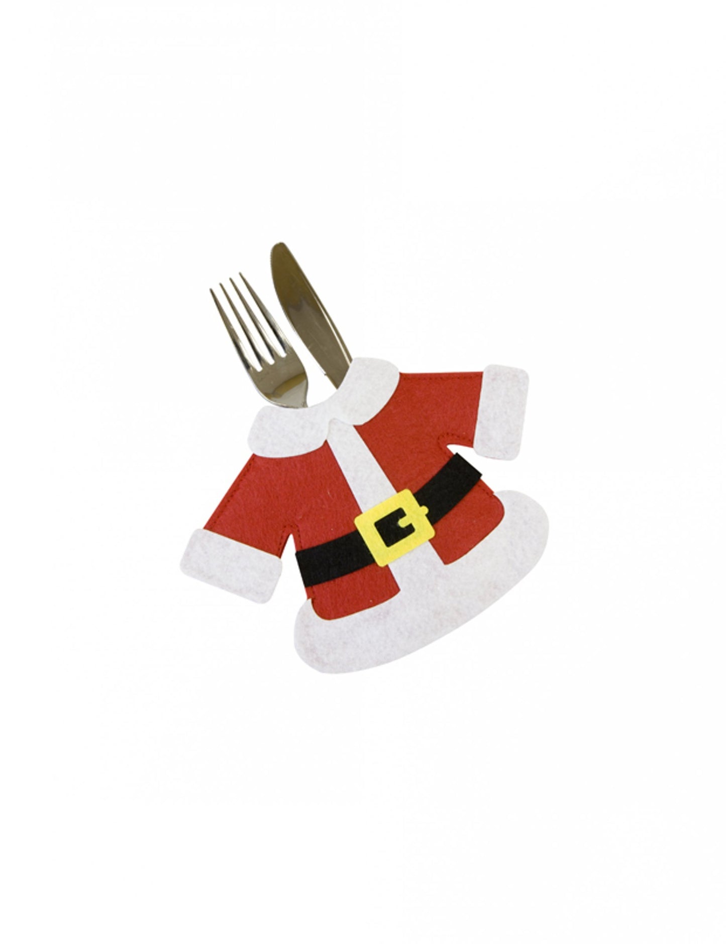 2 piros Mikulás kabát evőeszköztartó 14 x 19 cm asztalhoz
