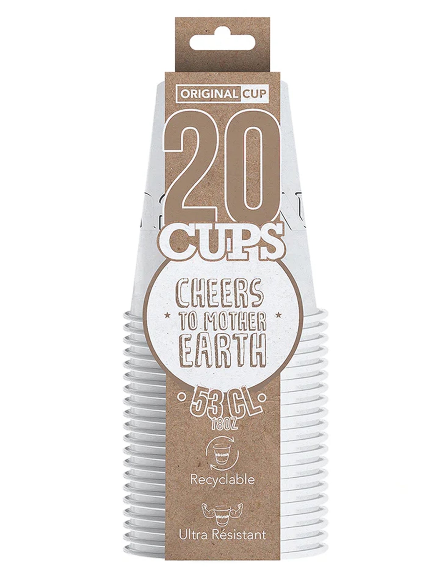 20 amerikai csésze újrahasznosítható fehér karton 53 Cl
