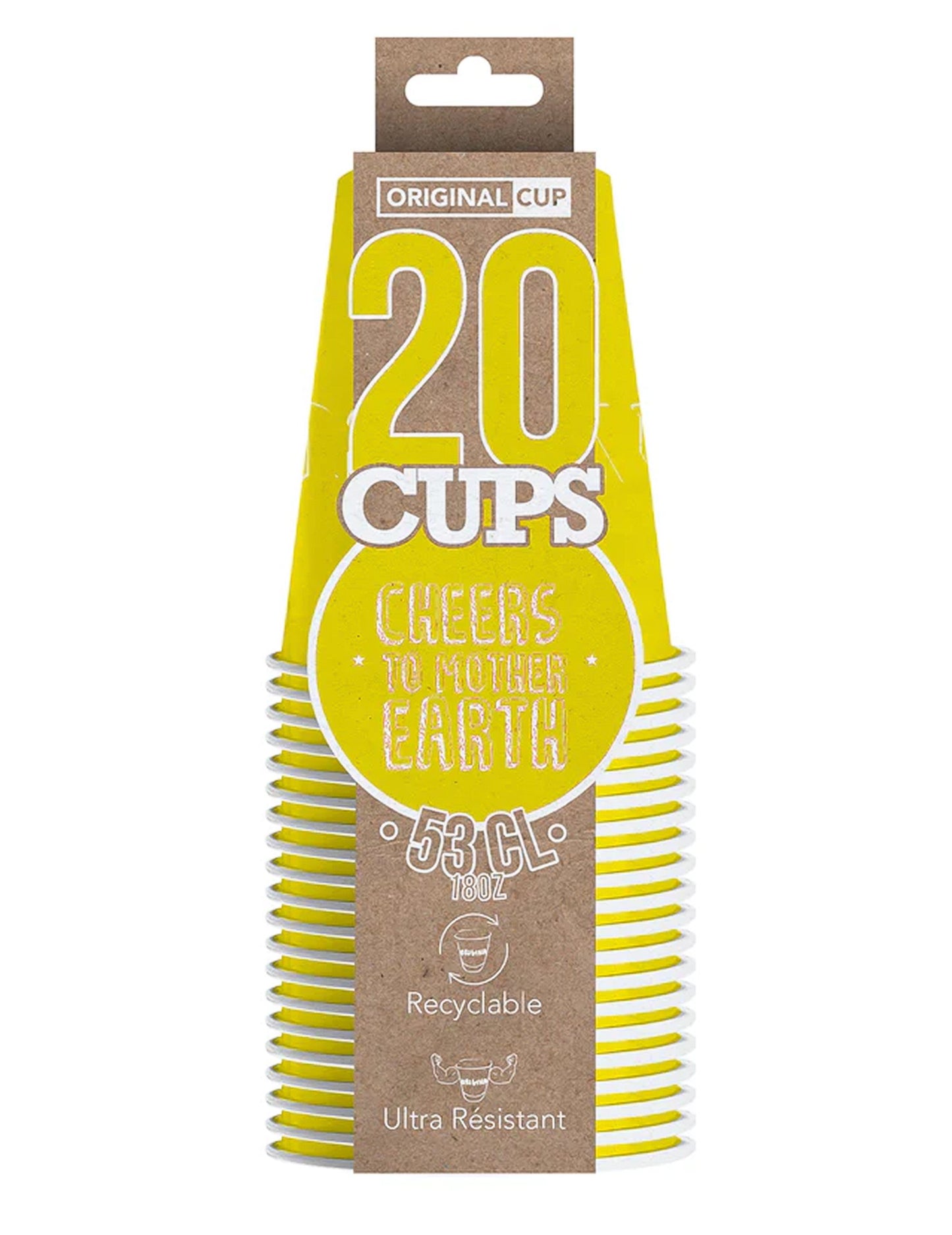20 amerikai csésze újrahasznosítható sárga karton 53 Cl