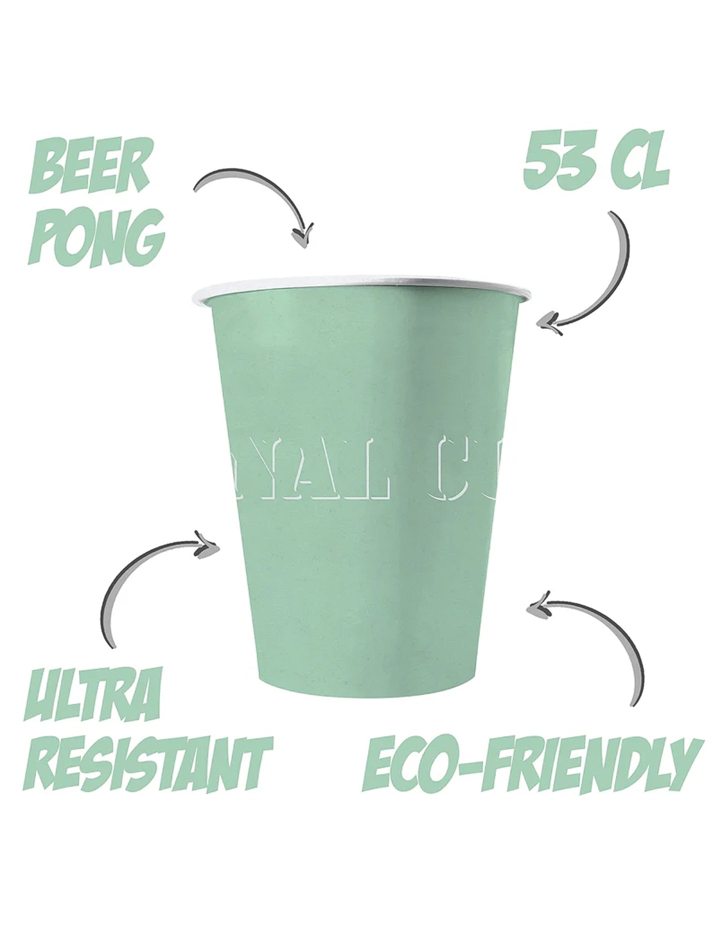 20 amerikai csésze újrahasznosítható menta karton 53 Cl