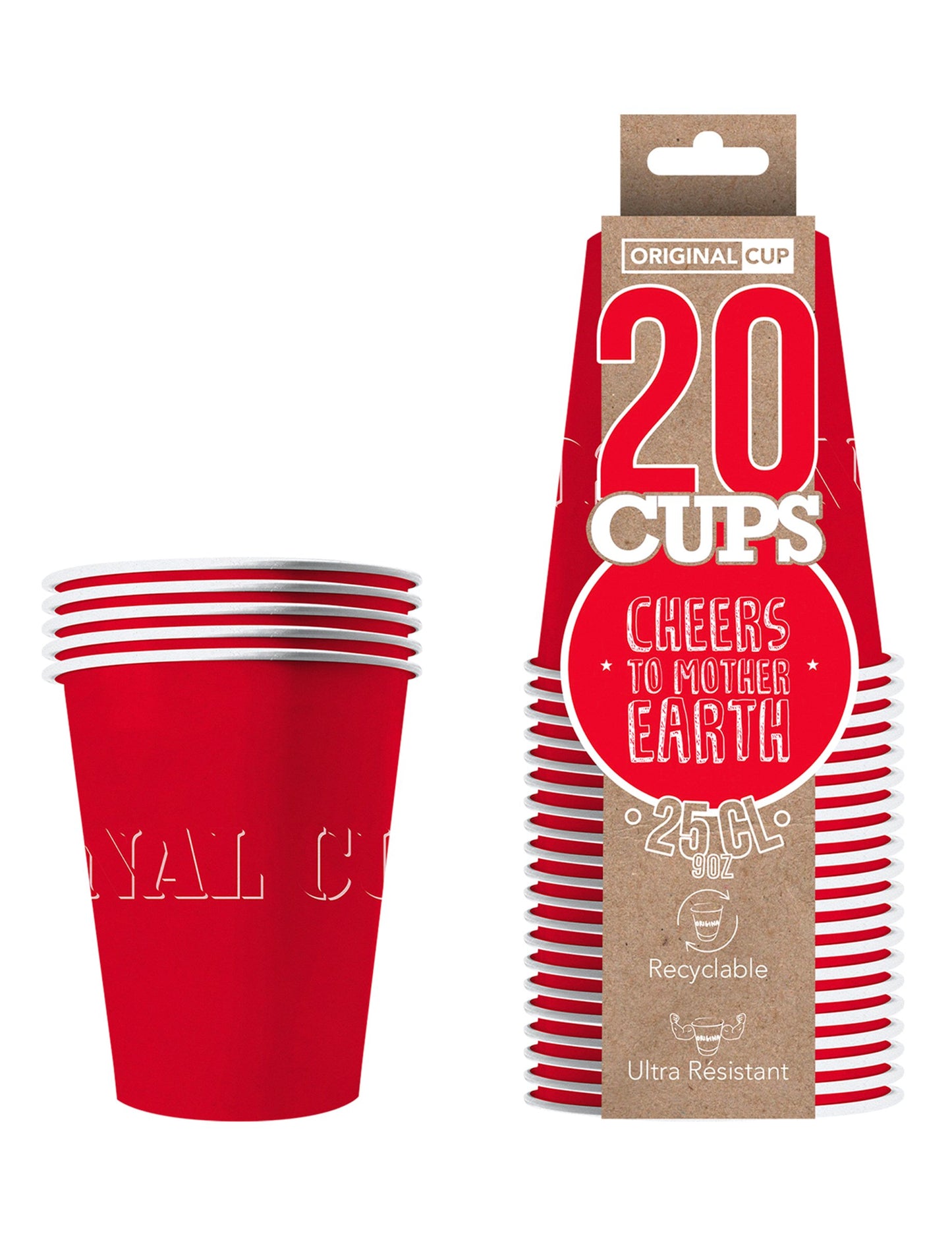 20 amerikai serlegek piros újrahasznosítható karton 25 Cl