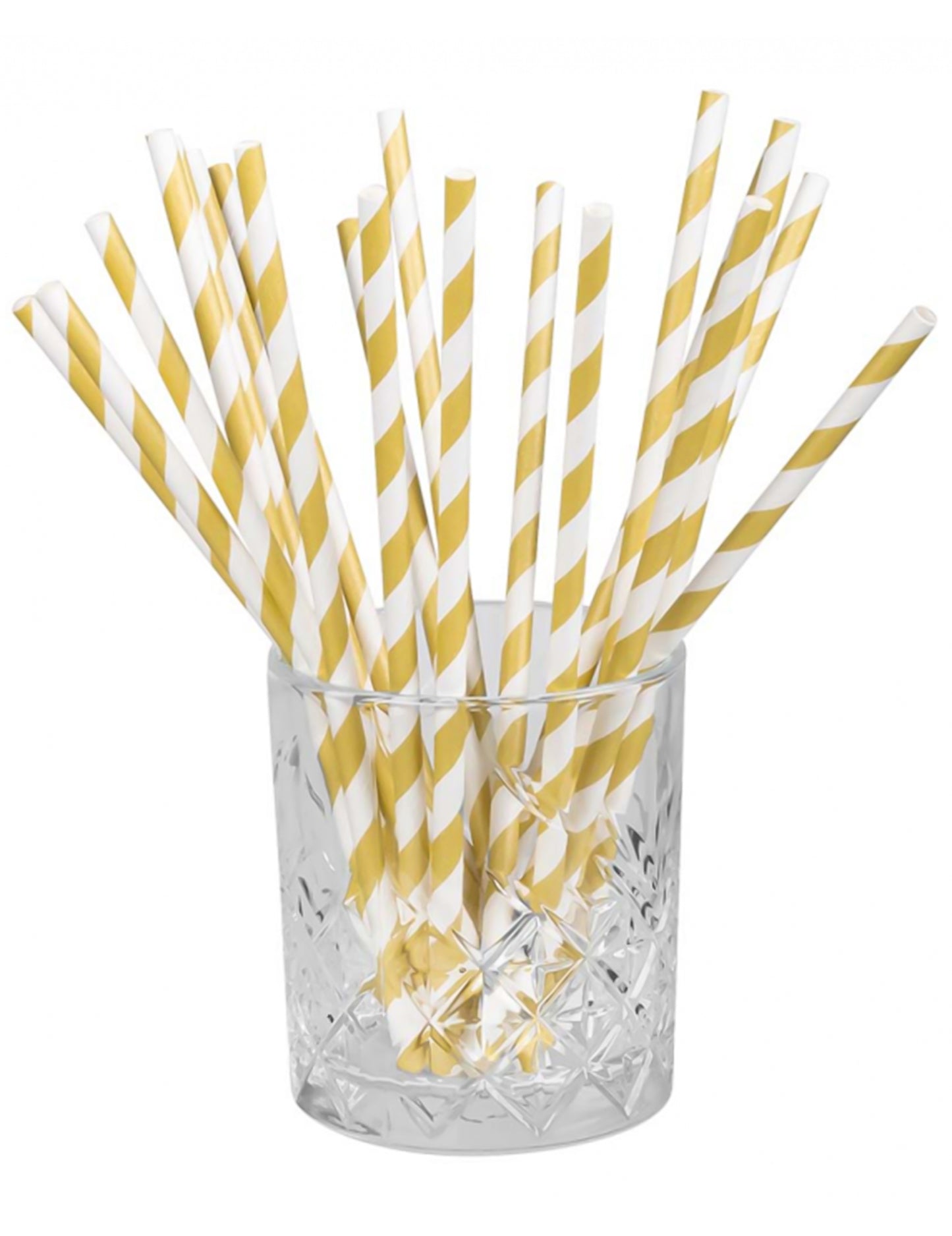 20 aranyozott csíkos karton szalma 20 cm