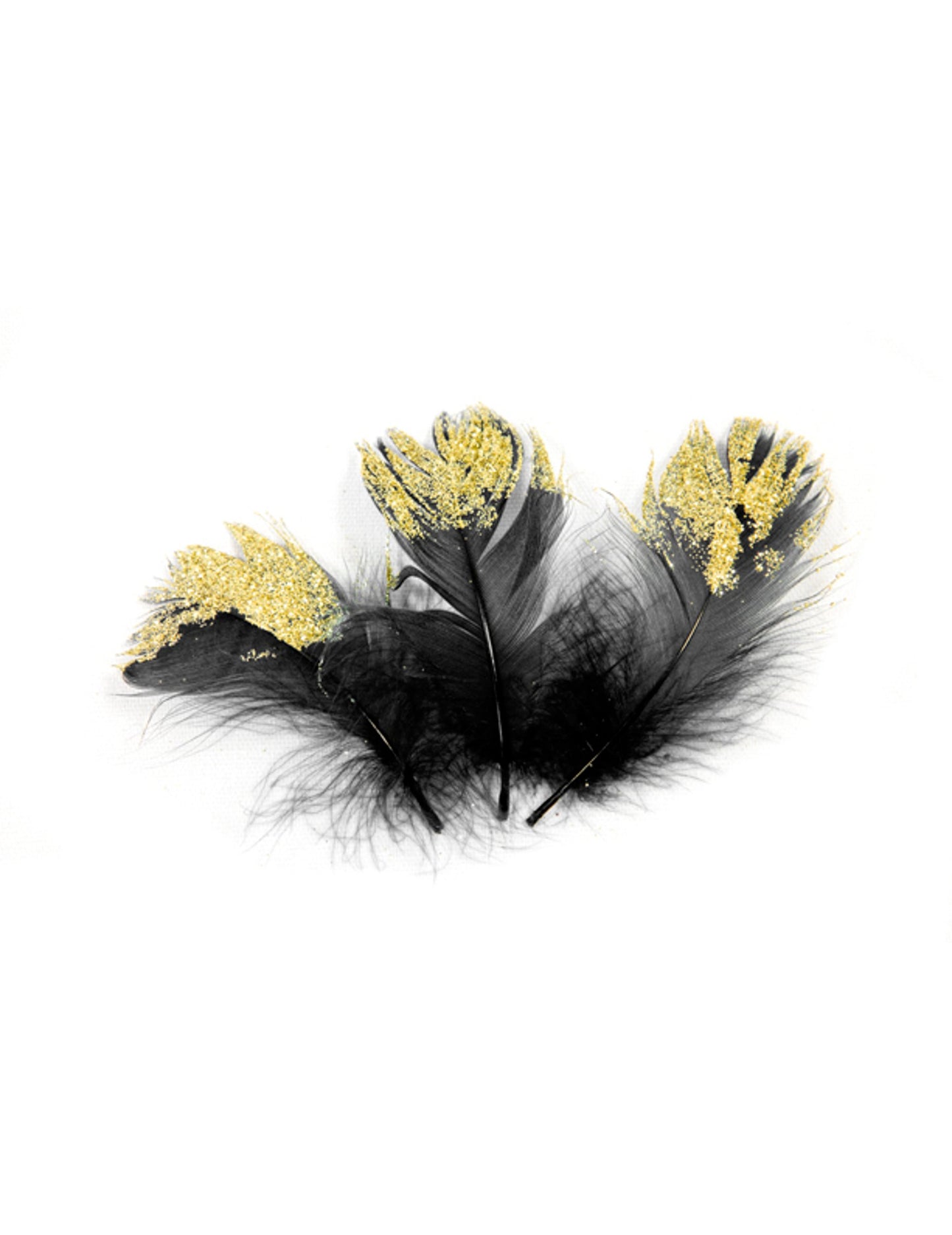 25 fekete és arany csillogó toll 7.5 cm Charleston