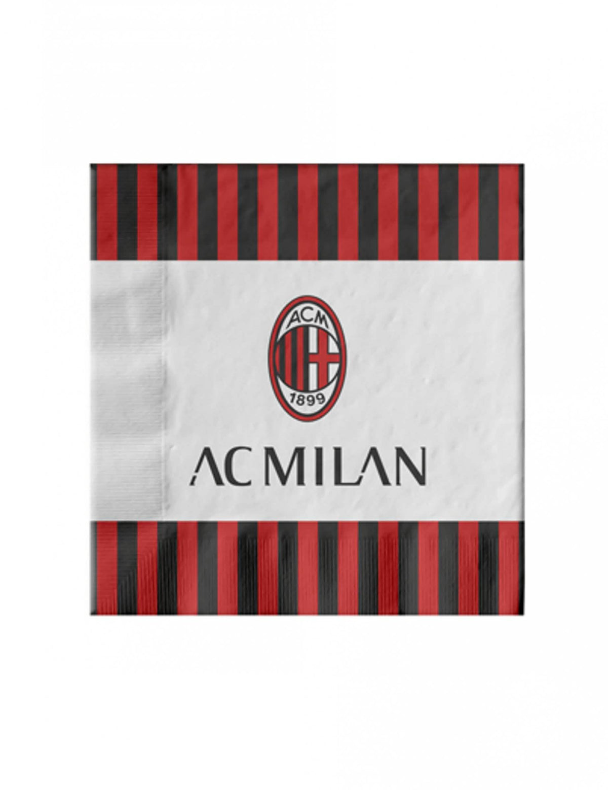 papírszalvéták ac milan piros és fekete csíkos logóval