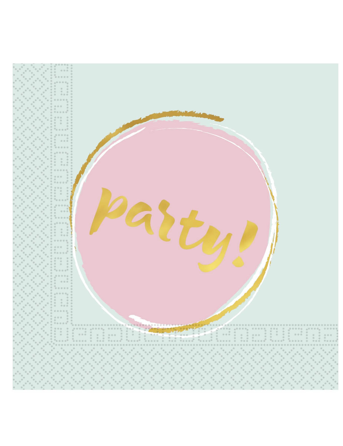 papírszalvéták Elegant Party ünnepségre kék és rózsaszín pasztellben arany szöveggel