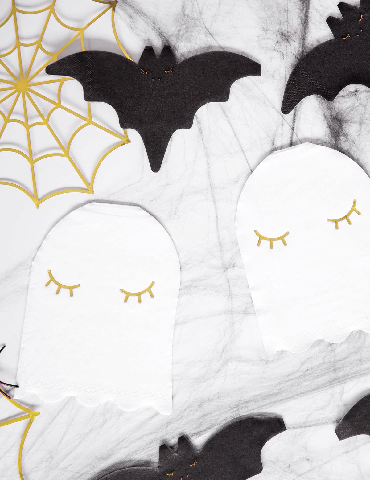 Arcdíszítés halloween papírszalvétákhoz, szellem mintával