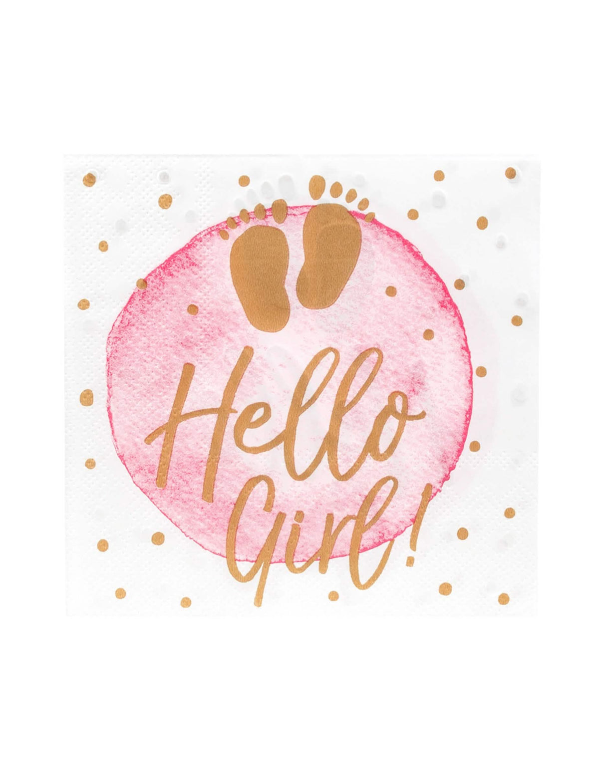 papírszalvéták hello girl babaváróhoz rózsaszín és arany