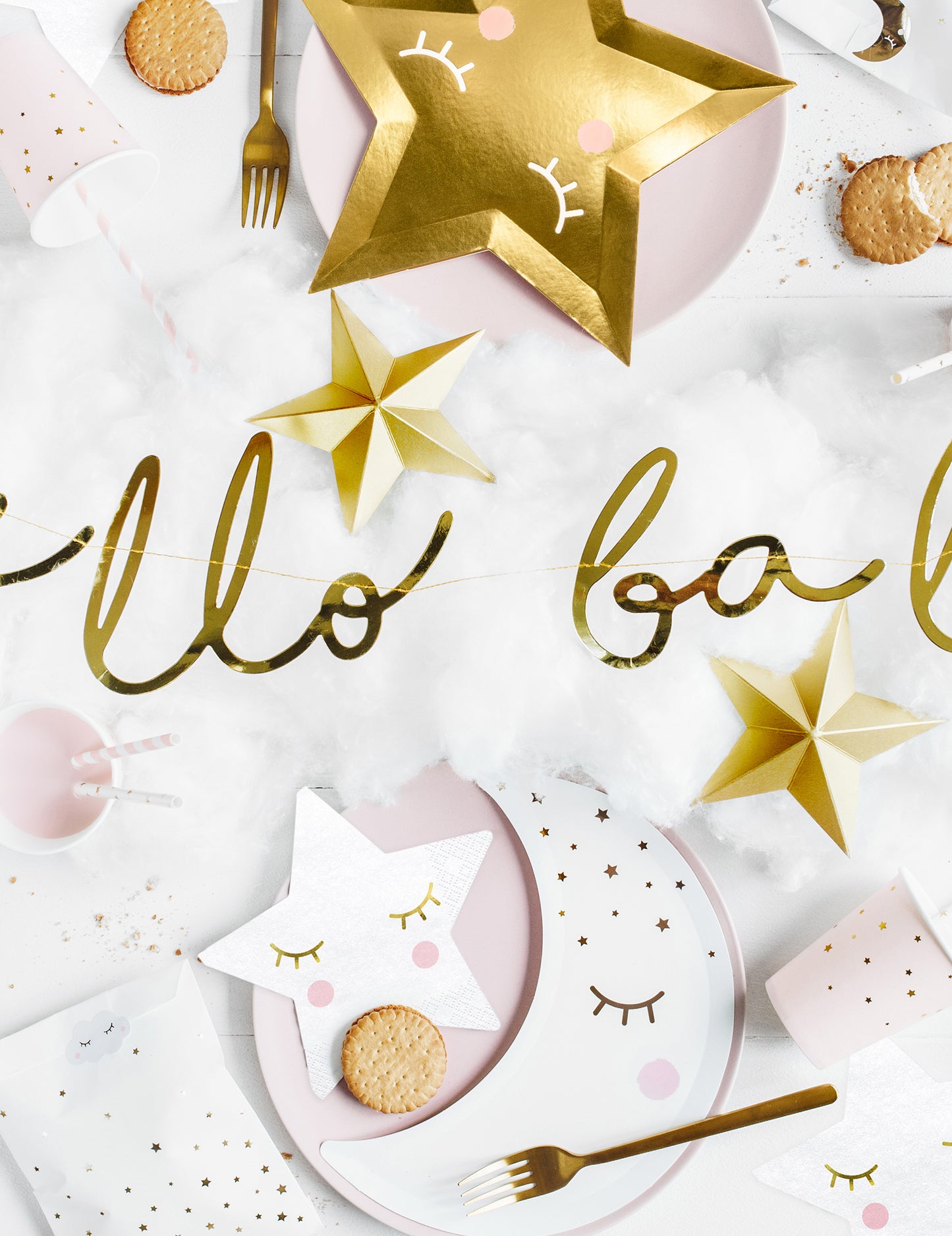 20 db kis fehér csillag alakú papírszalvéta 16 x 16 cm aranyszemekkel