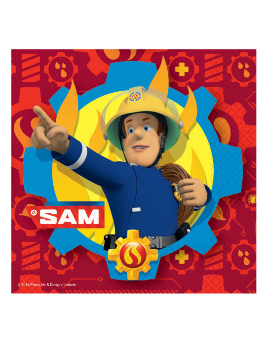 20 piros papír törülköző Sam A tűzoltó 33 x 33 cm