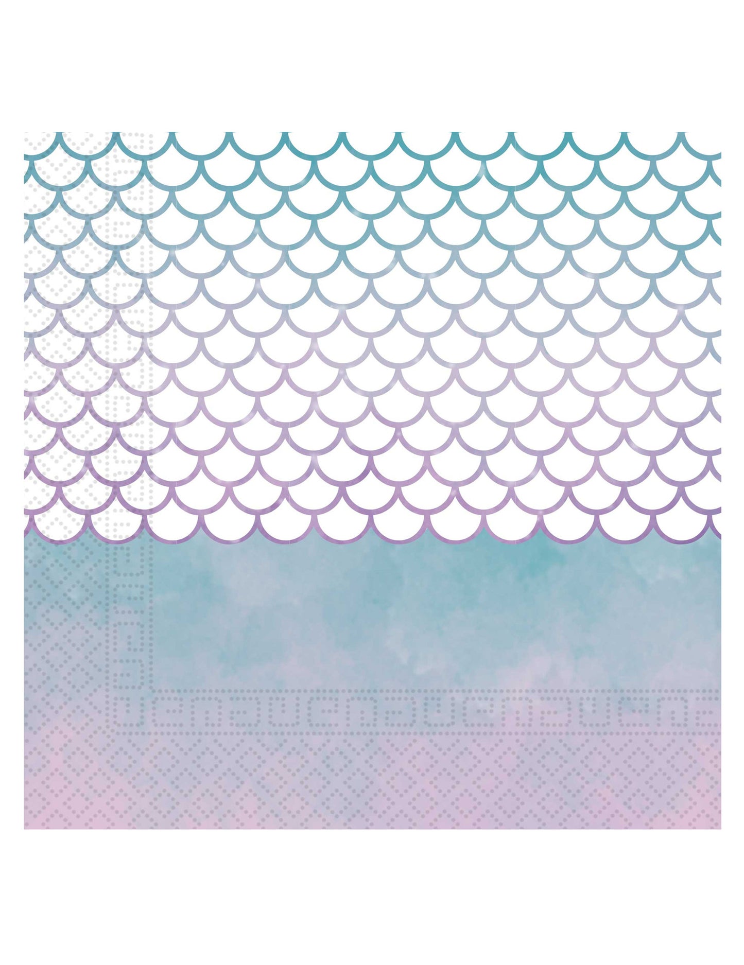 Serviettes en papier sirène élégante bleues et mauves motifs écailles