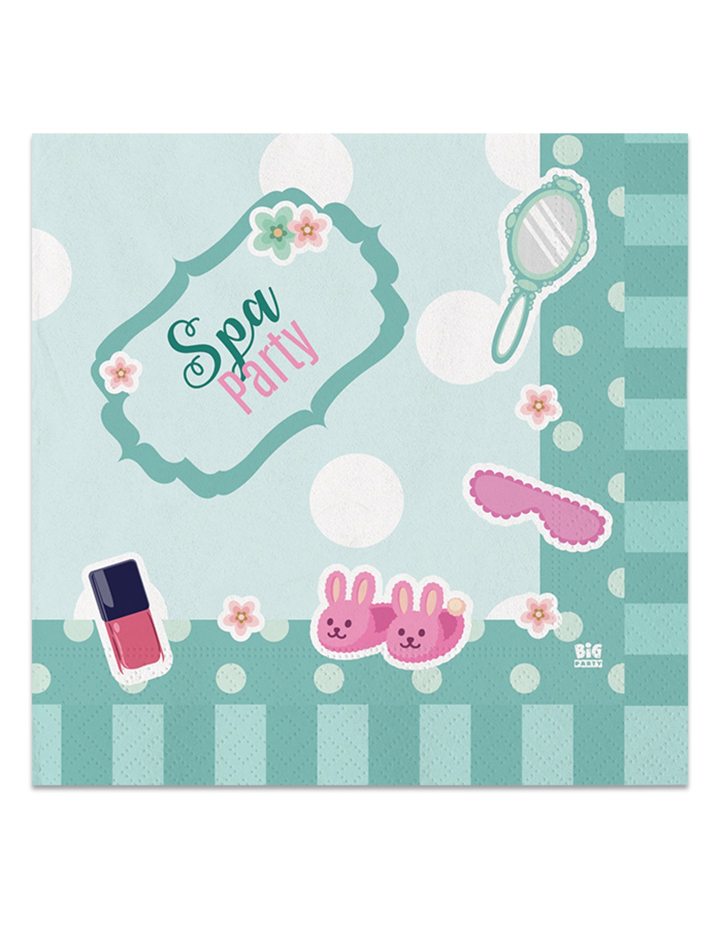 20 menta színű, spa partikra való papírszalvéta, 33 x 33 cm