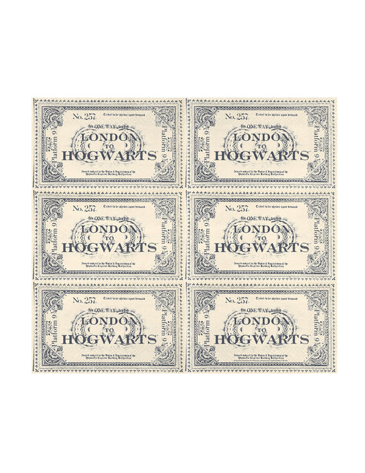 20 darab Harry Potter™ szalvéta London - Roxfort vonatjegy 33 x 40 cm