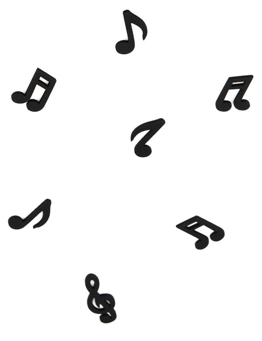 Détails des différentes formes des confettis de table notes de musique