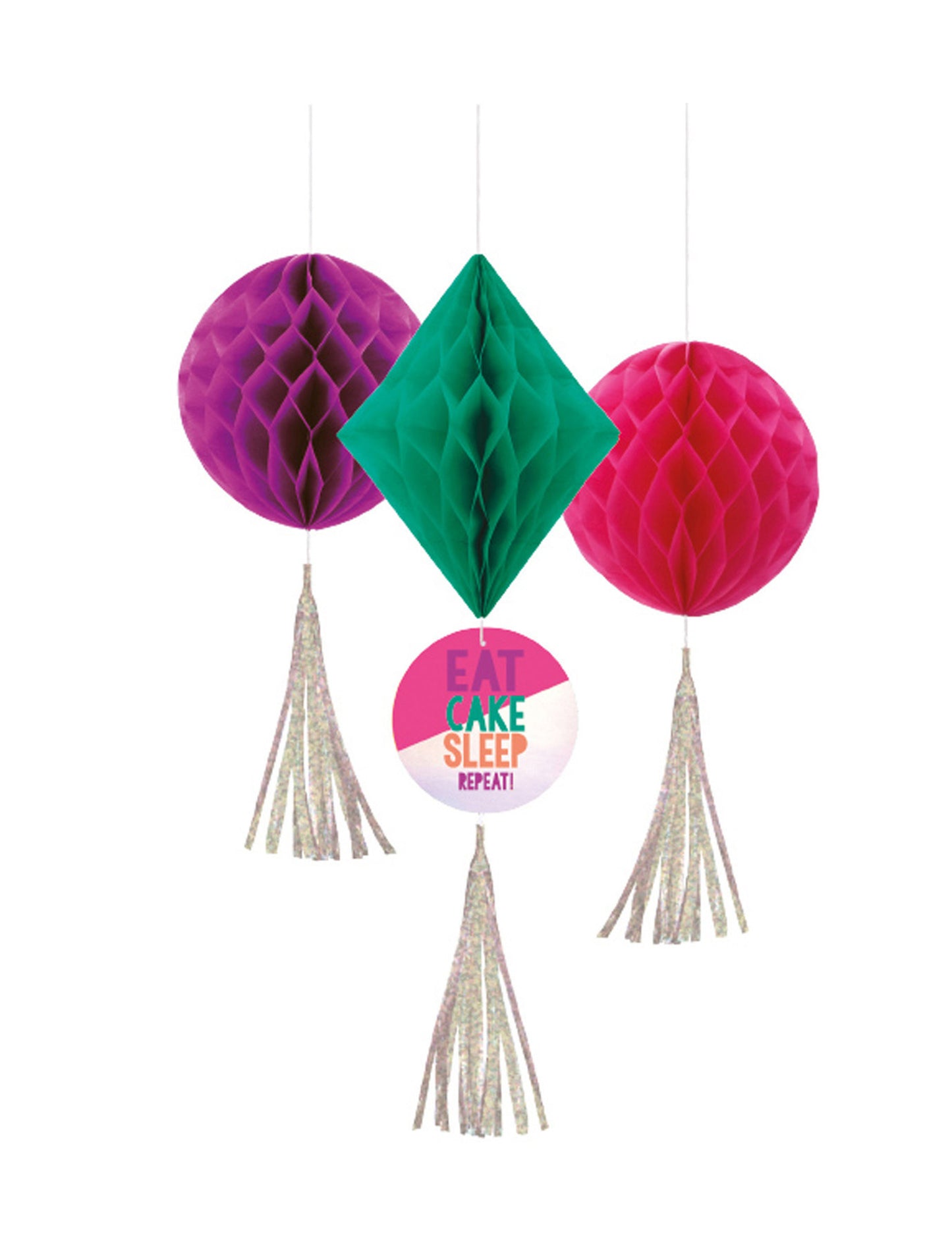 3 méhsejt születésnapi hangulatdísz pomponokkal