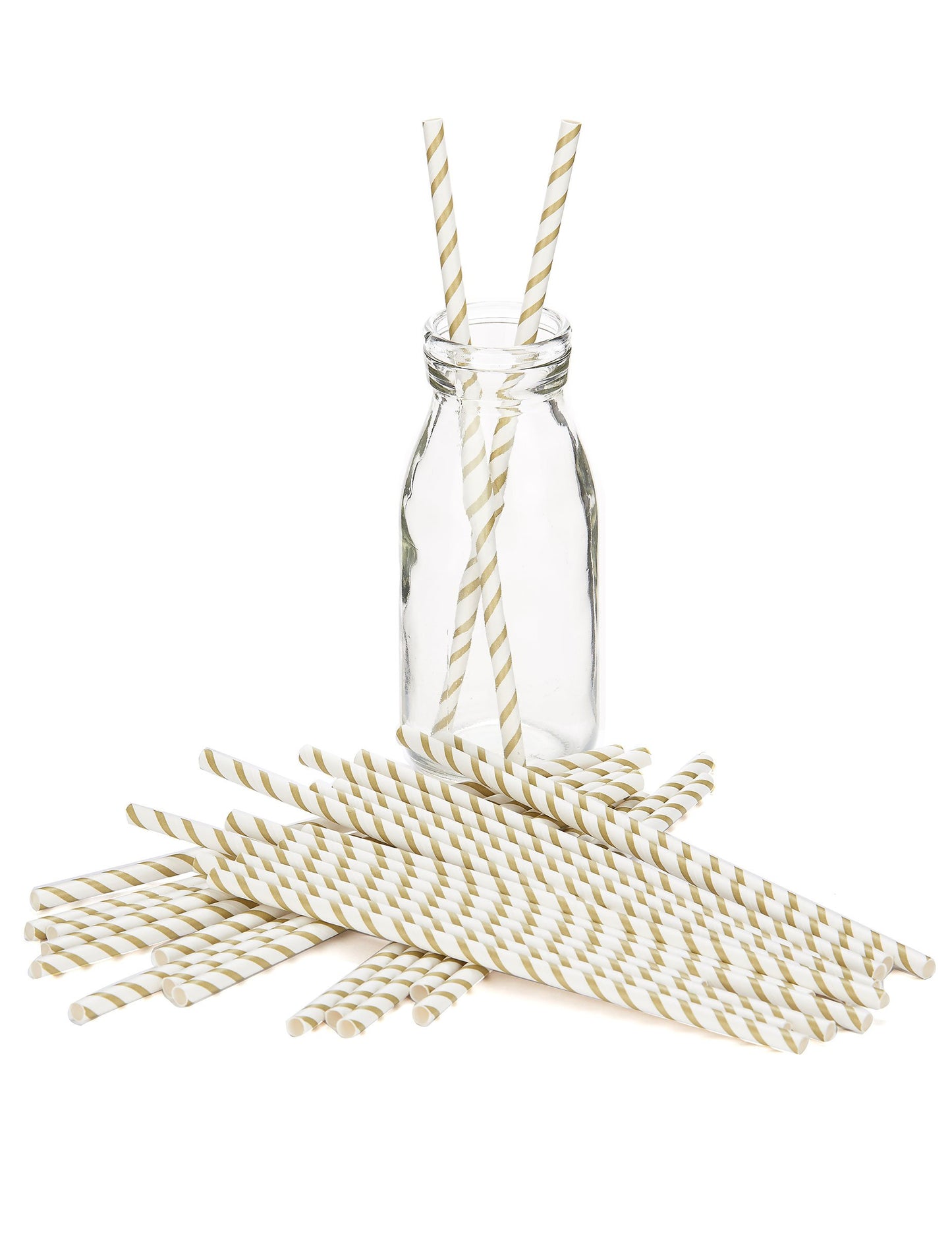 20 arany csíkos papír szívószál