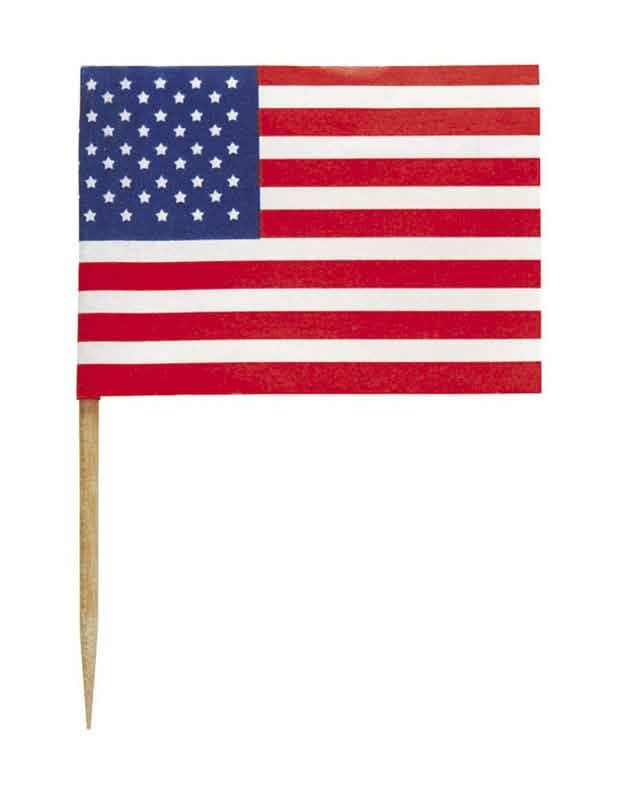 Közelkép egy usa zászlós nyalókáról