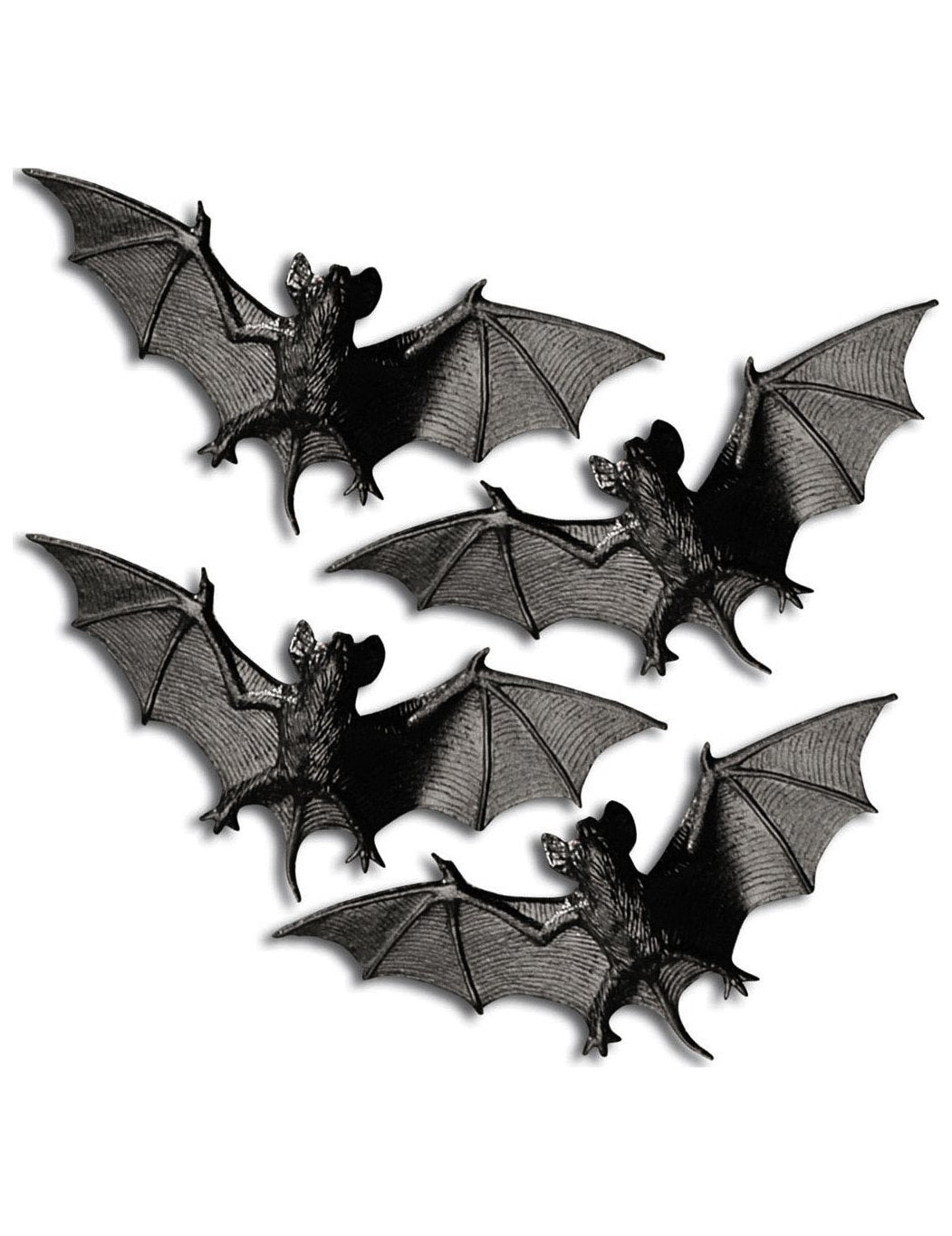 Lot de 4 chauves-souris Halloween pour décoration noires